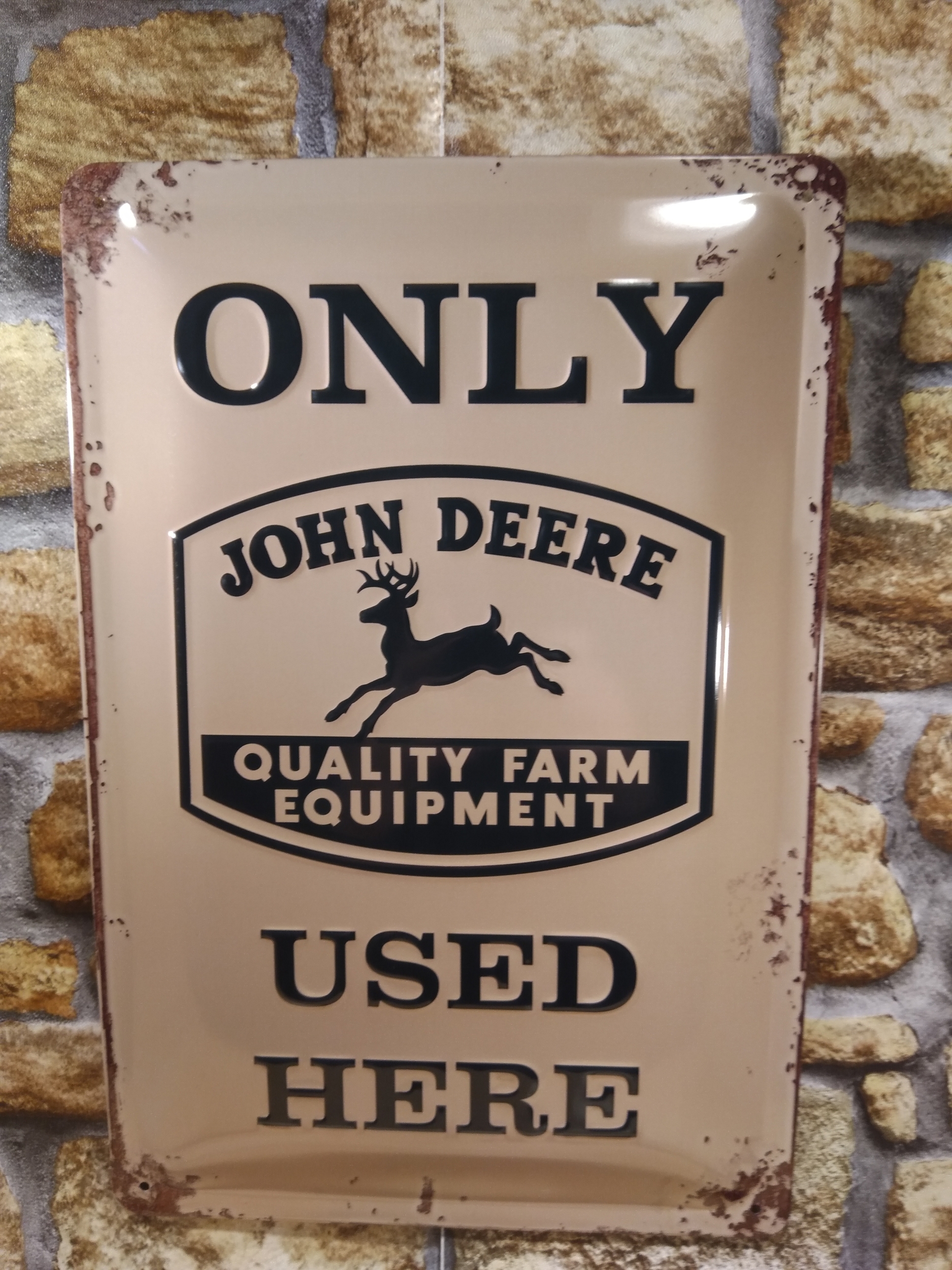 plaque métal john deere only