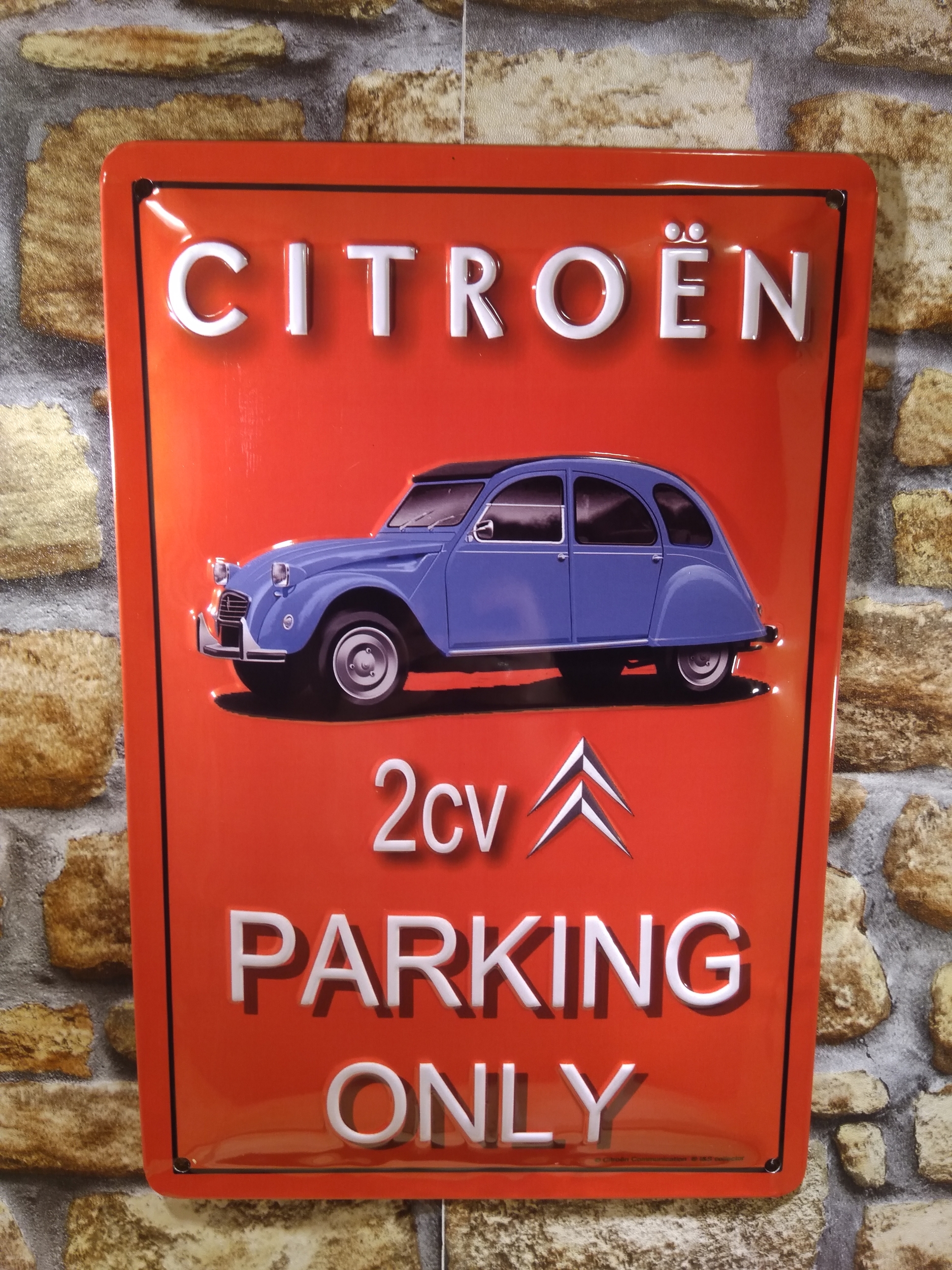plaque métal citroen parking only 2CV