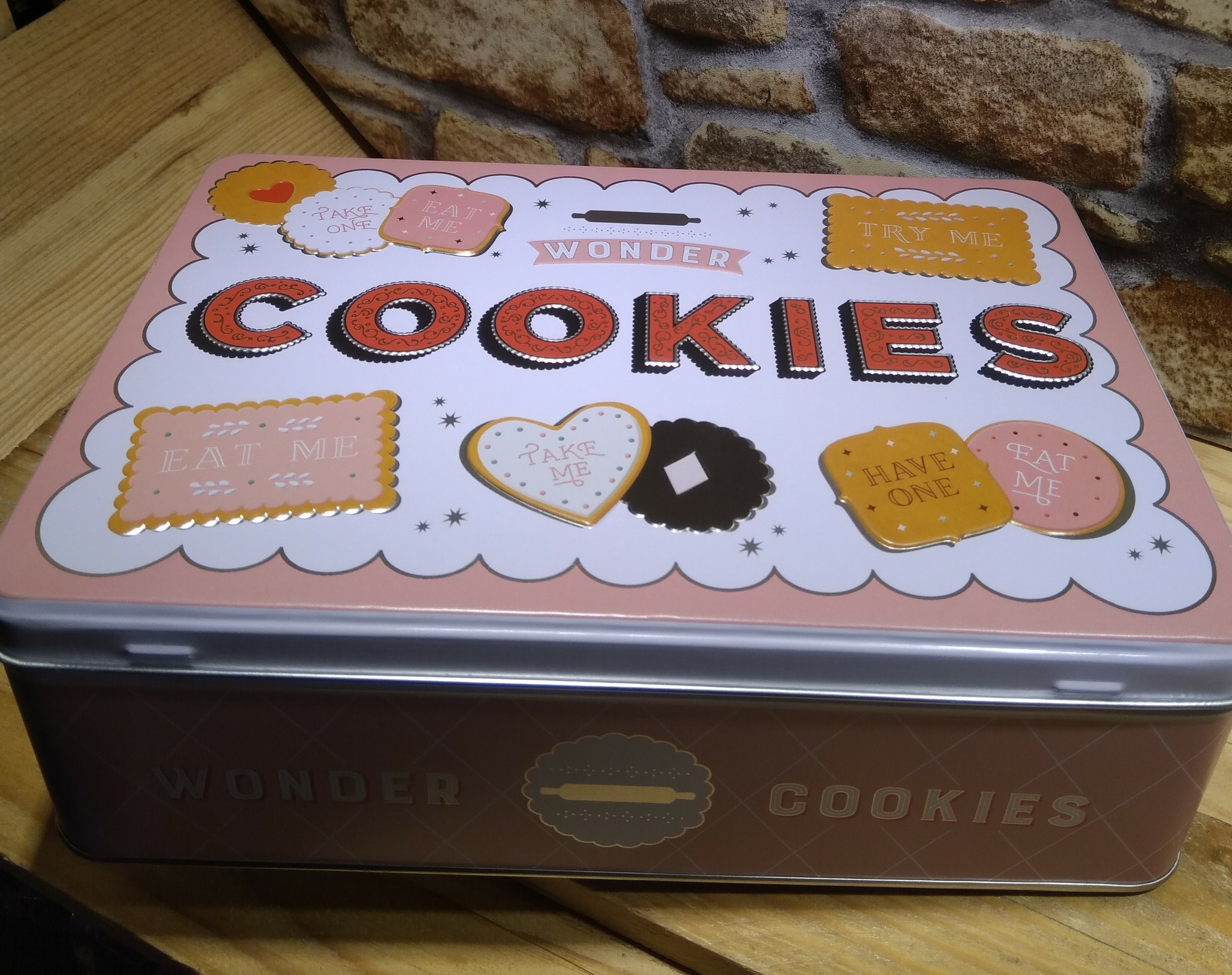 Boîte à Biscuits Carrée En Tôle Blanche Avec Couvercle Doré - 20x20x5,5 Cm - Réutilisable - Pour Bonbons, Cadeaux, Décoration