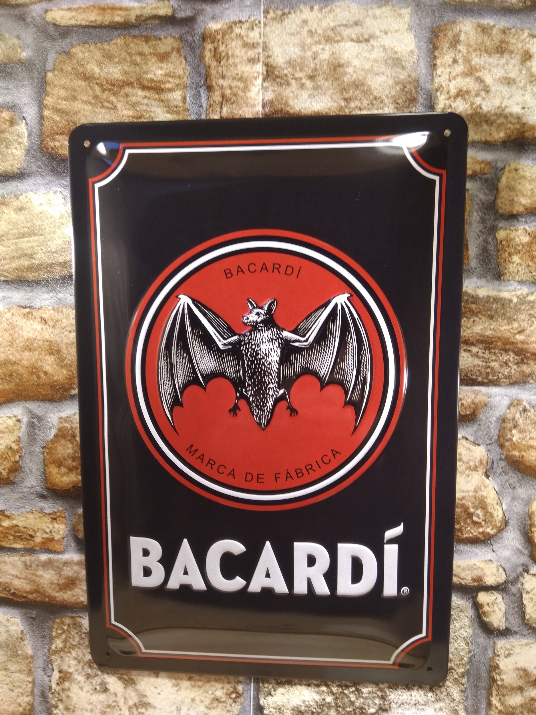 plaque publicitaire métal bacardi