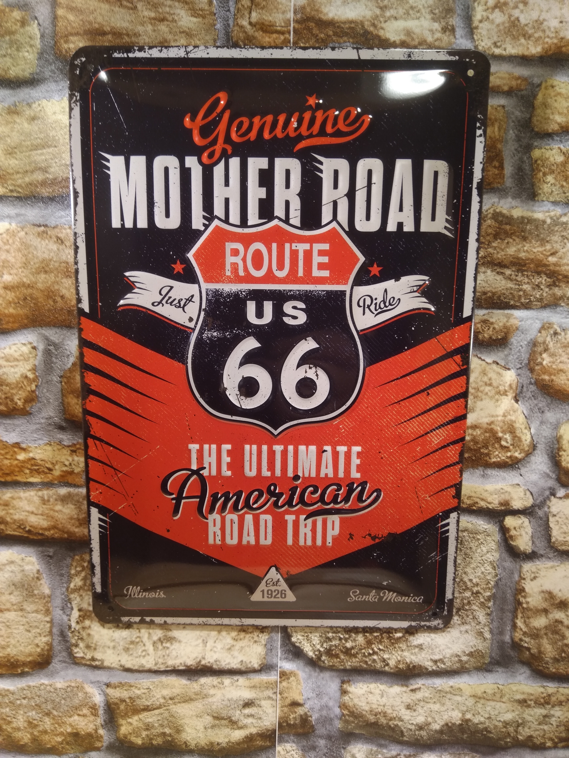 plaque métal route 66