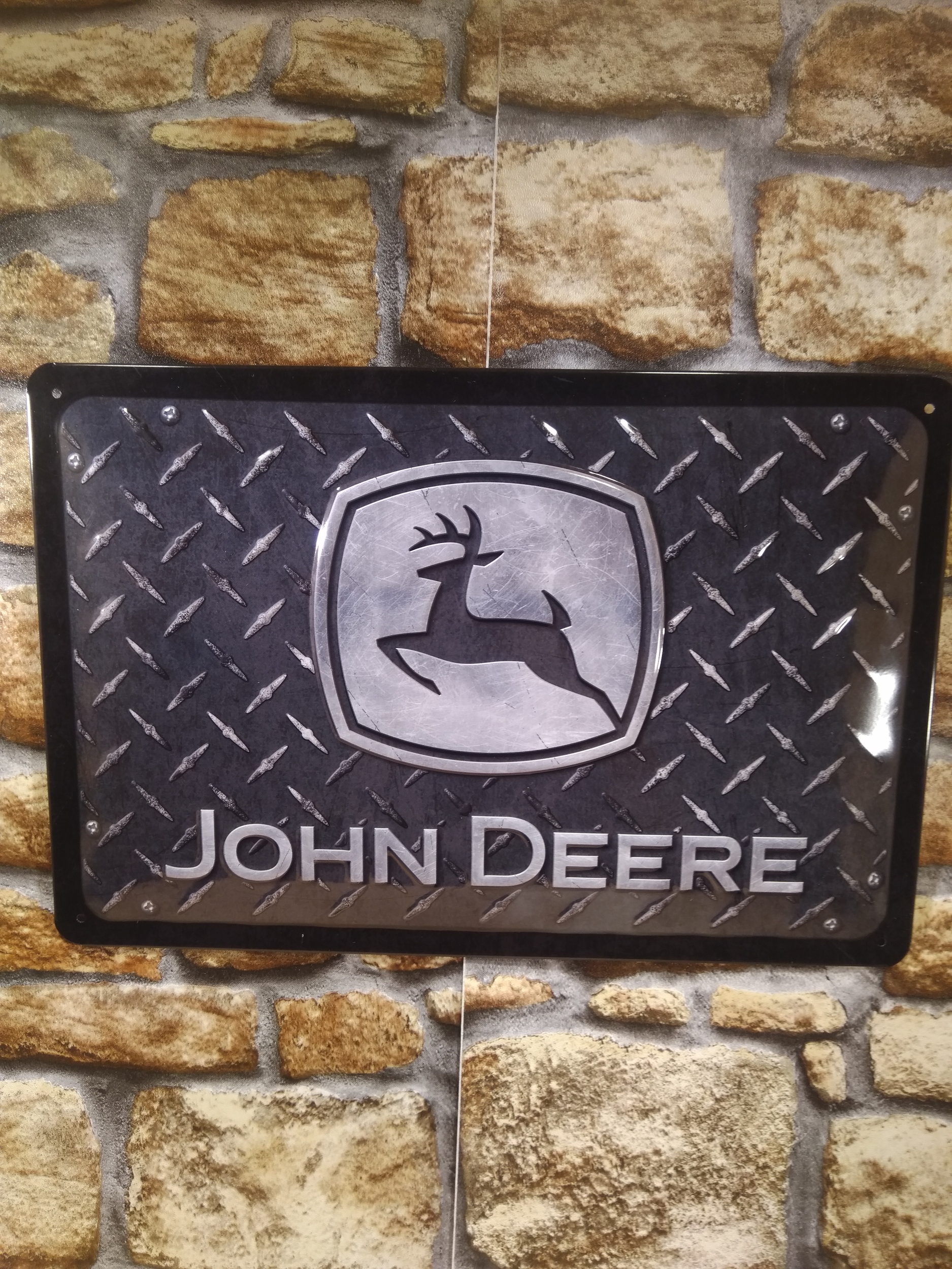 plaque méta publicitaire john deere