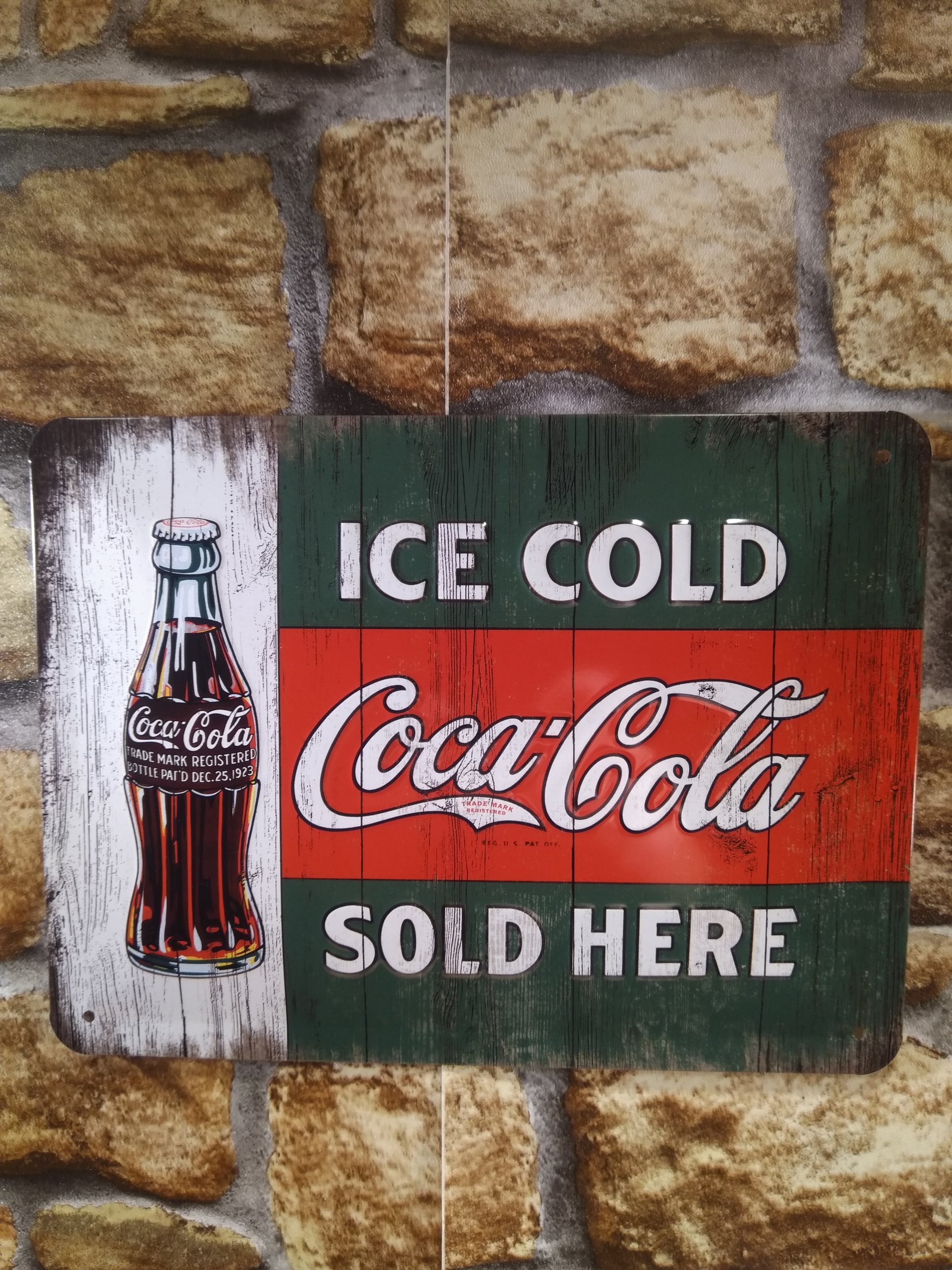 plaque métal vintage publicitaire coca cola