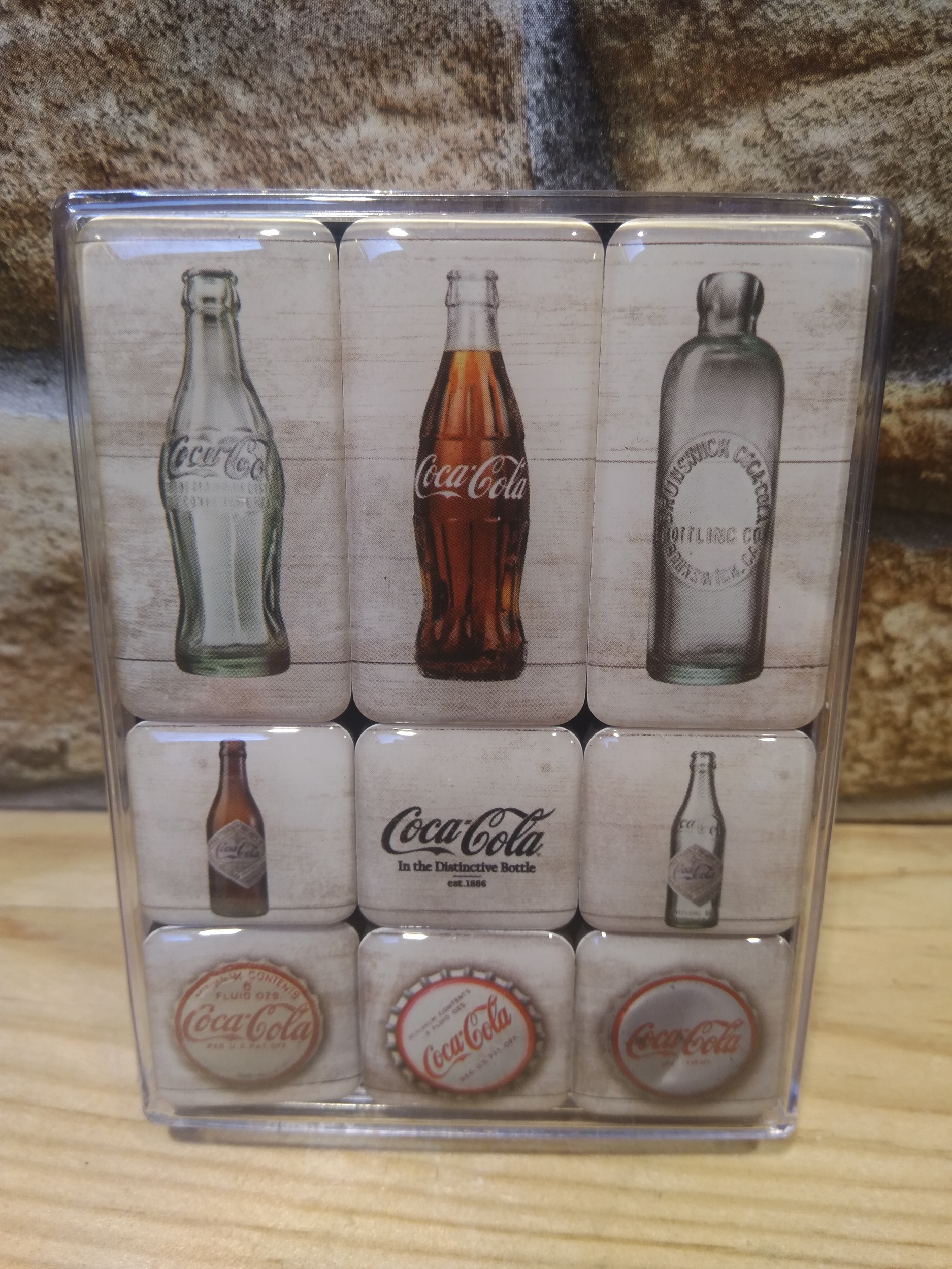 coffret magnets émaillés publicitaire coca cola