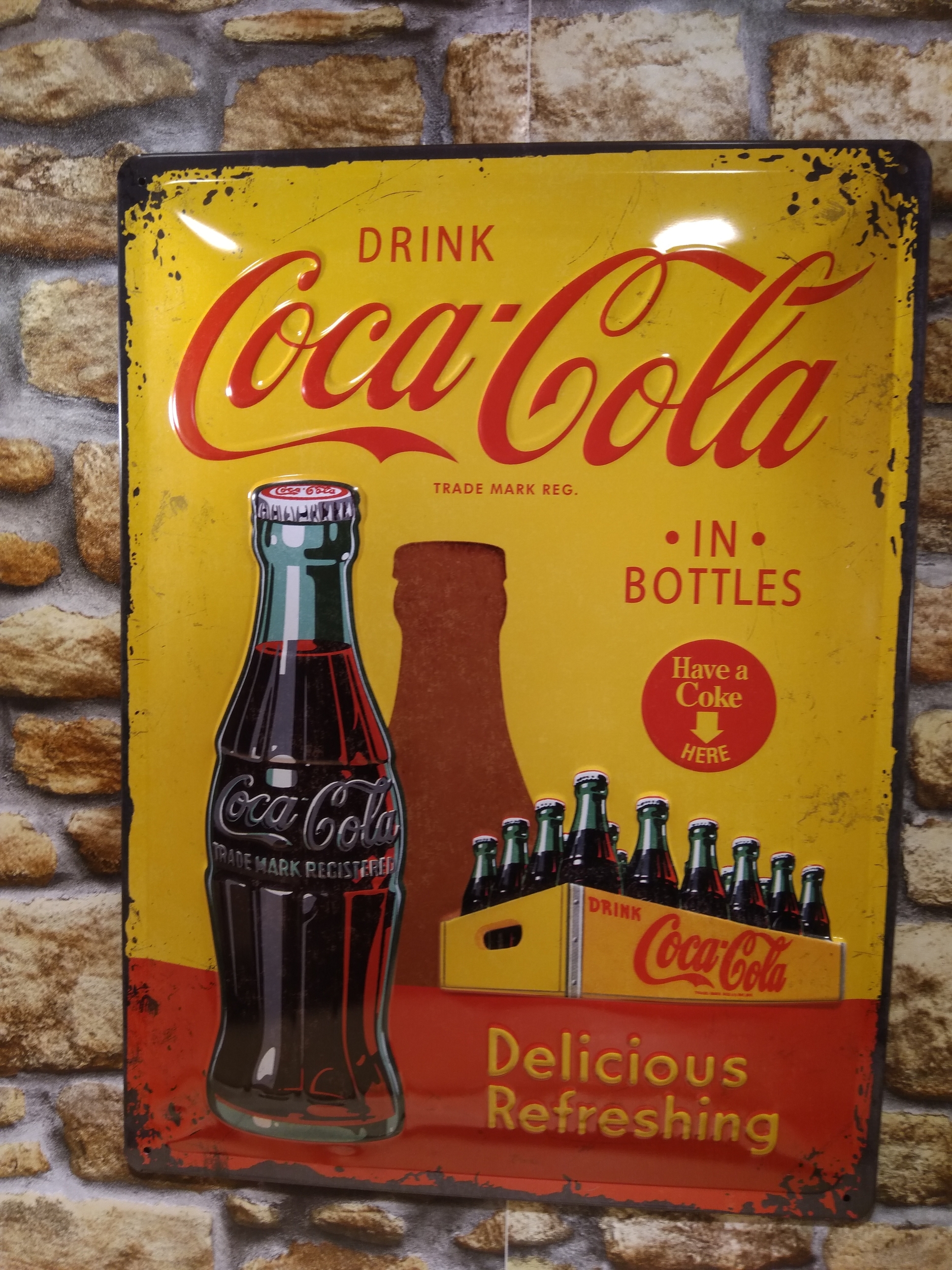 plaque publicitaire vintage coca cola