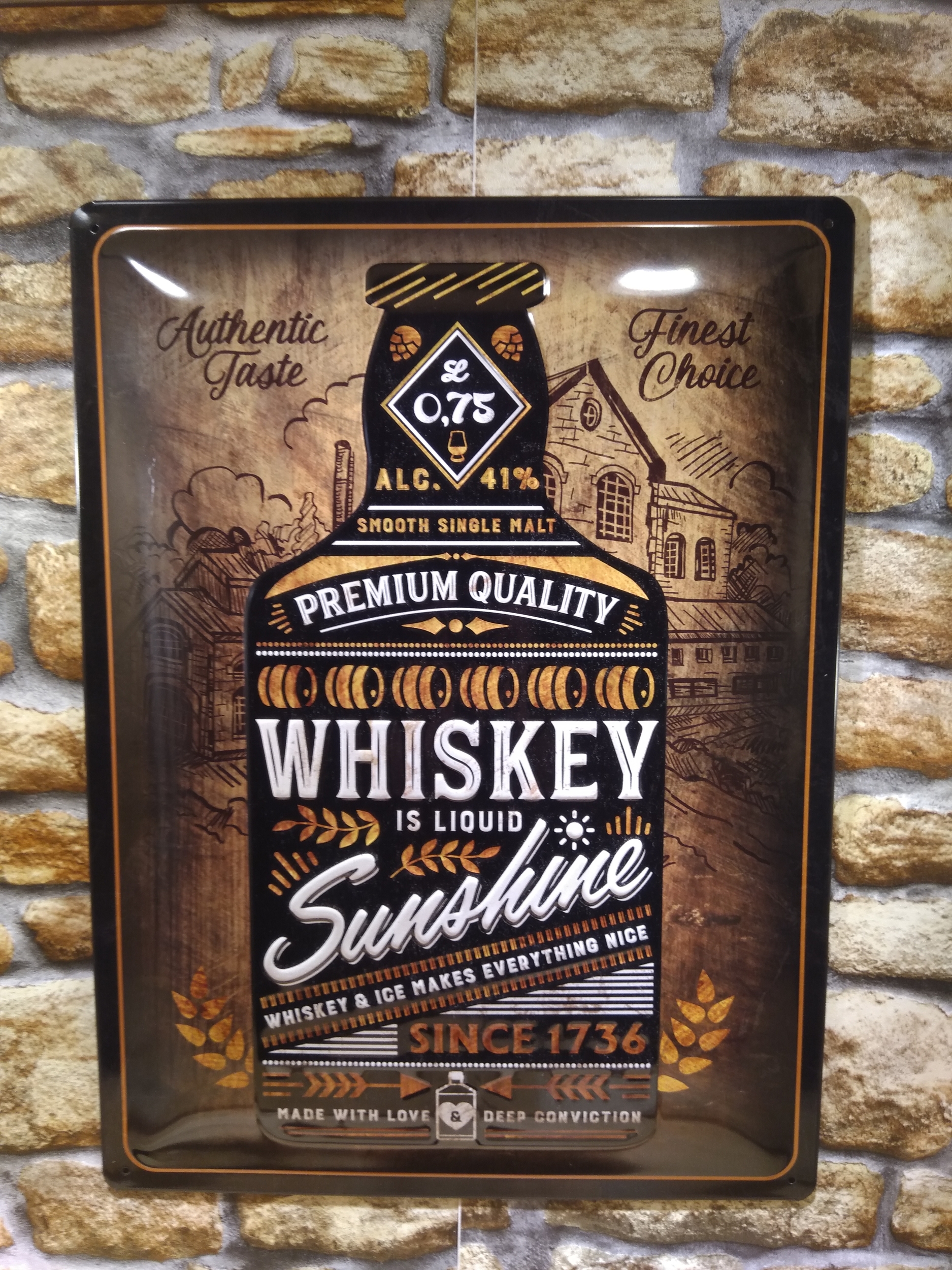 plaque déco bar whiskey vintage