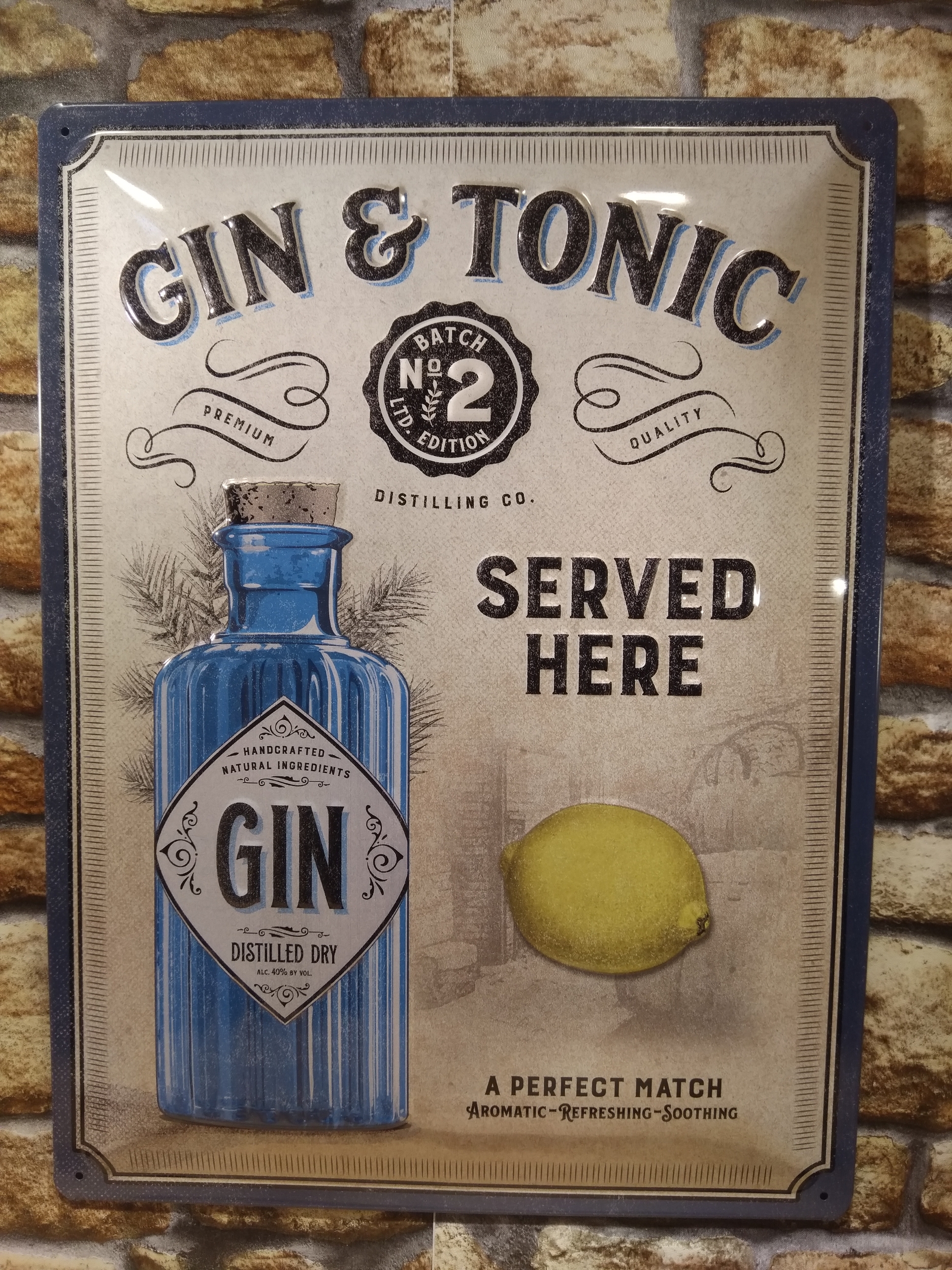 plaque publicitaire gin tonic