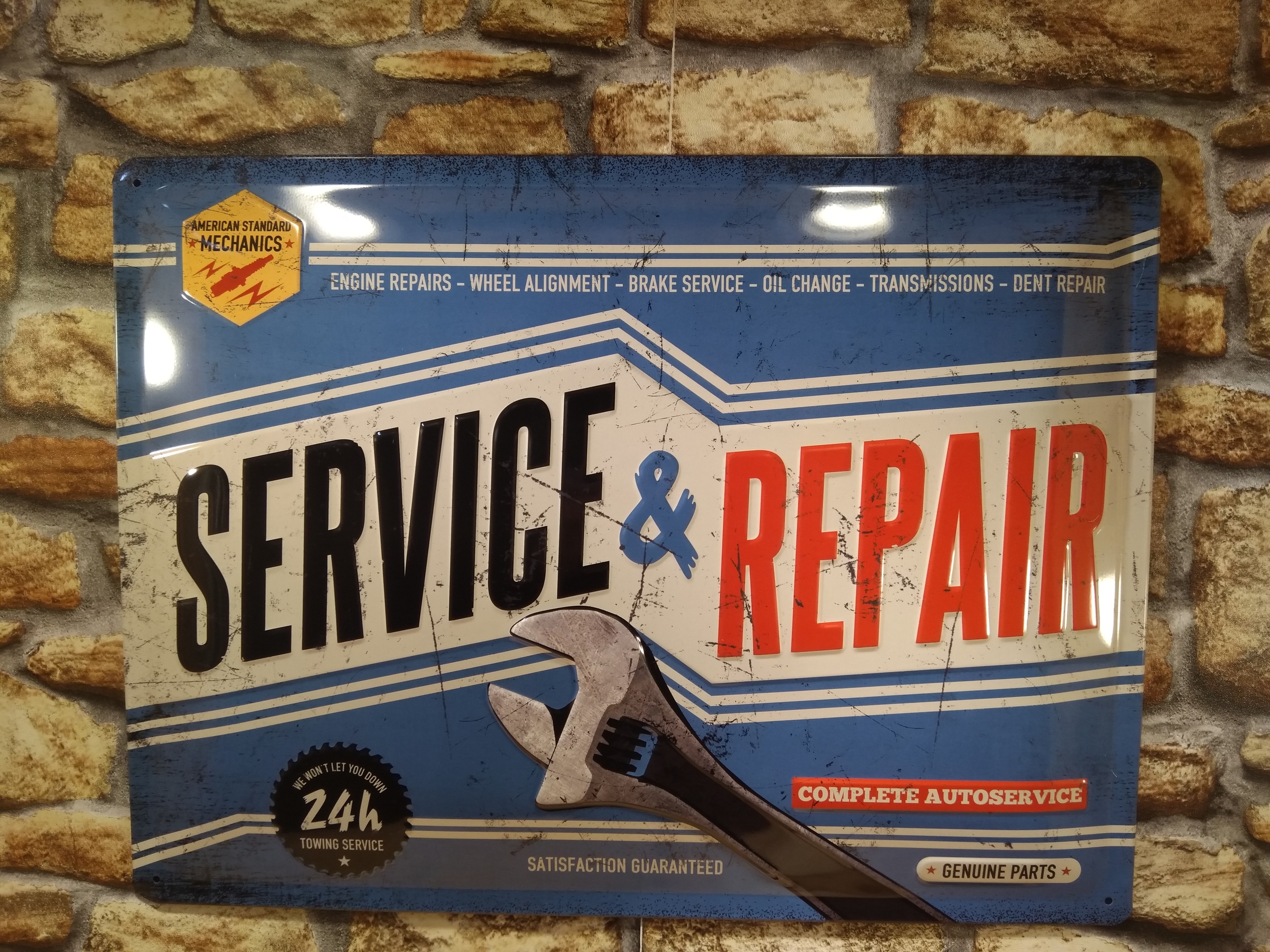 plaque métal déco garage service repair