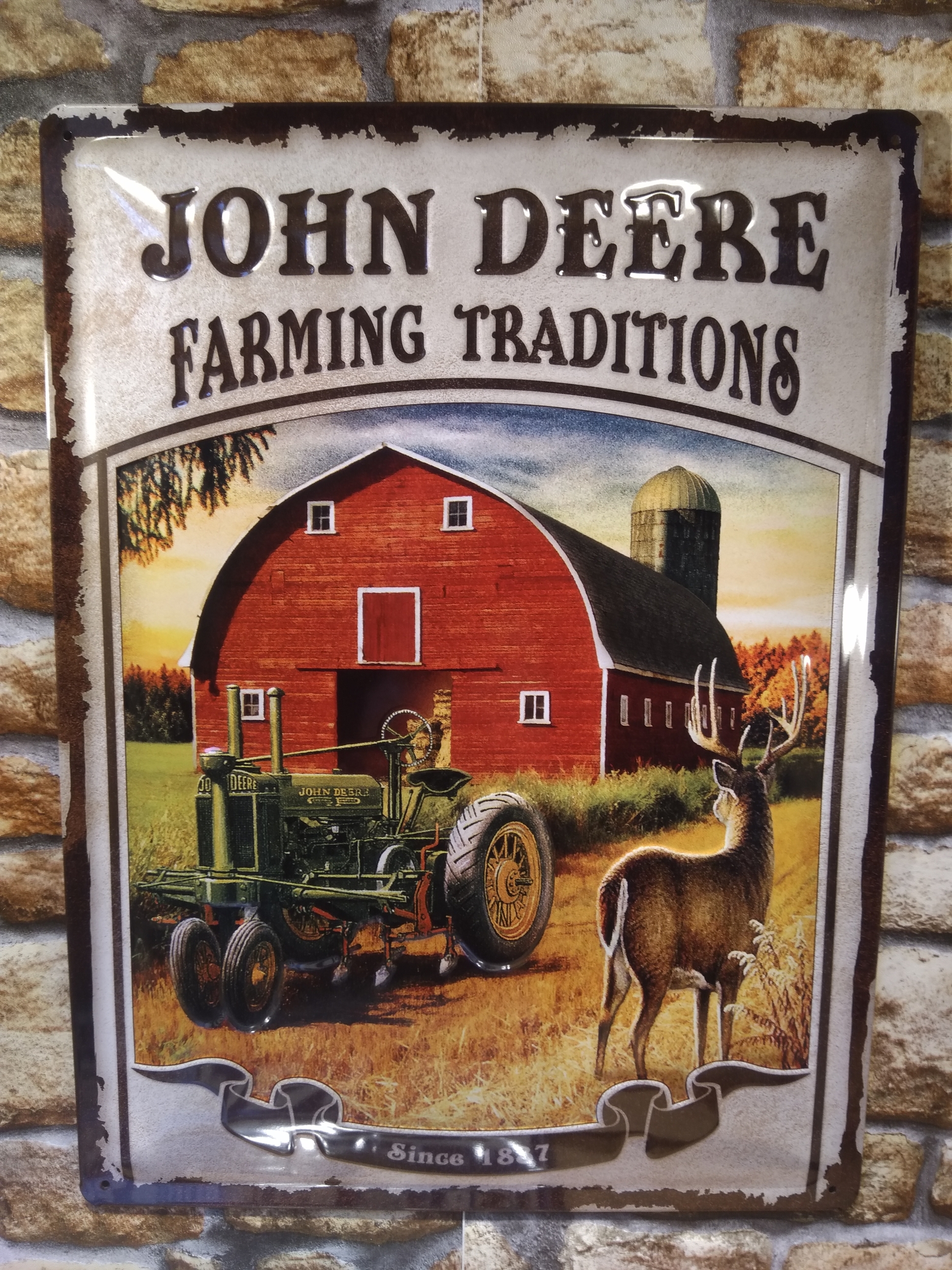 plaque métal déco vintage john deere