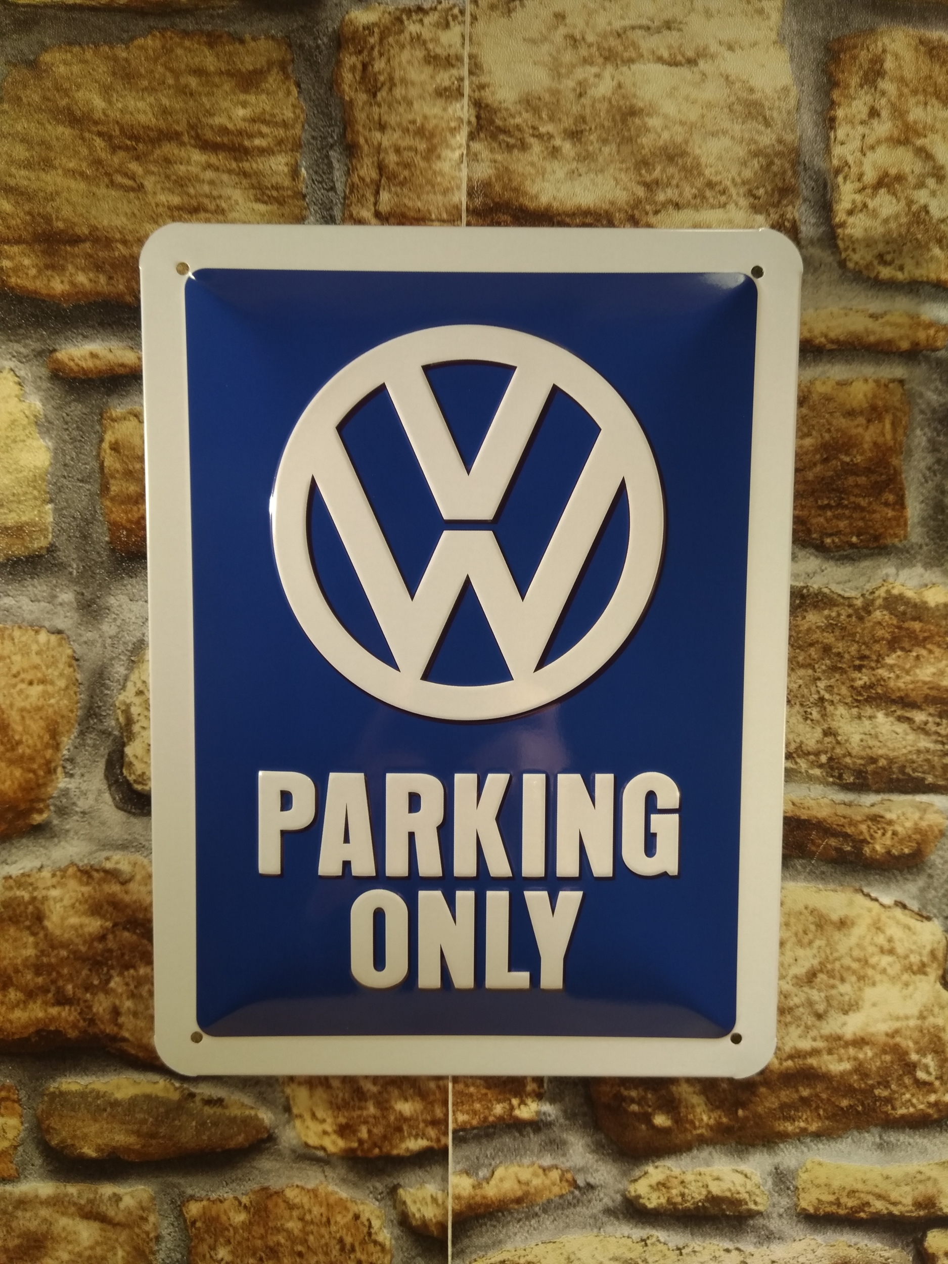 plaque publicitaire volkswagen parking only