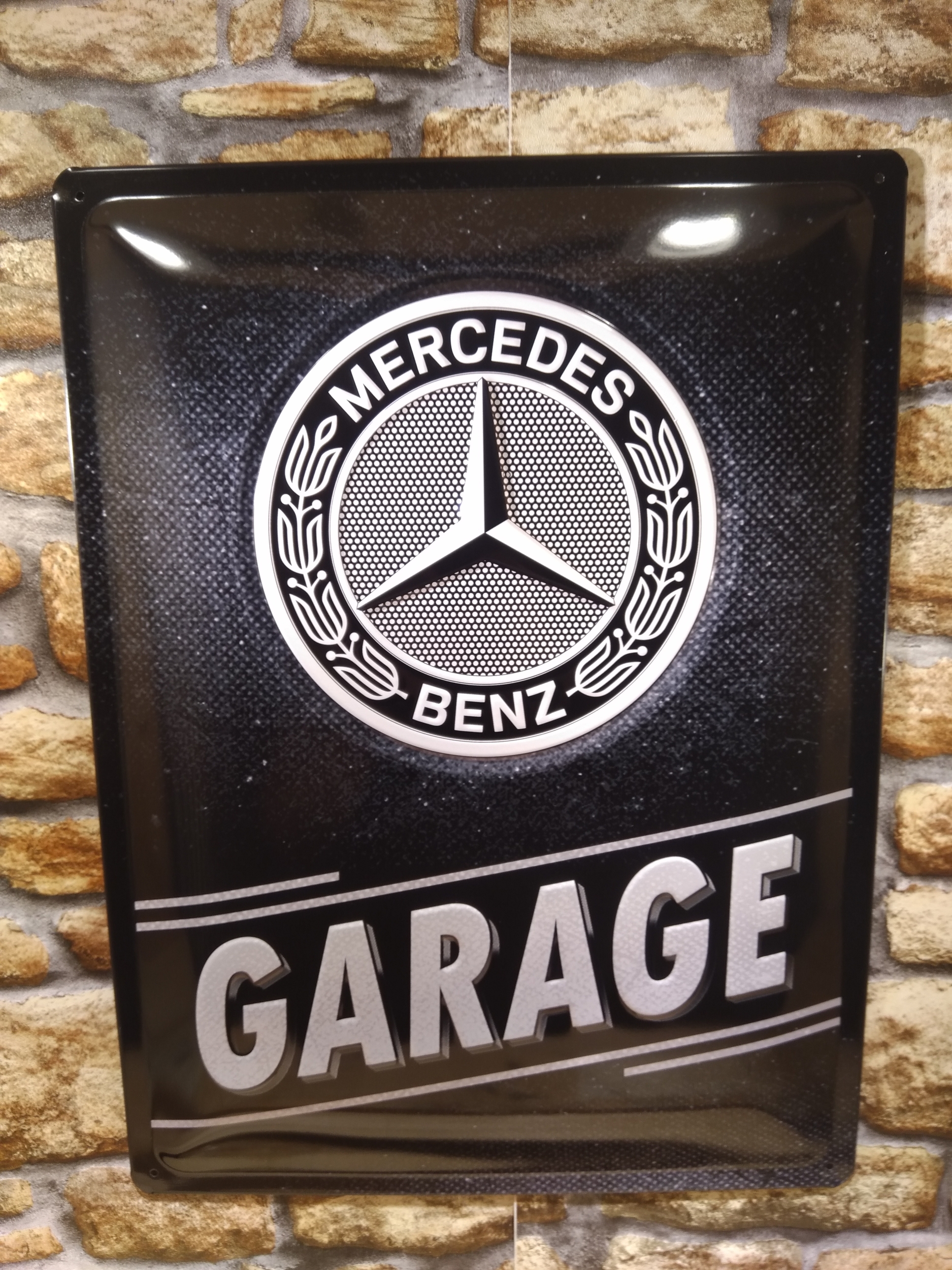 plaque publicitaire mercedes garage