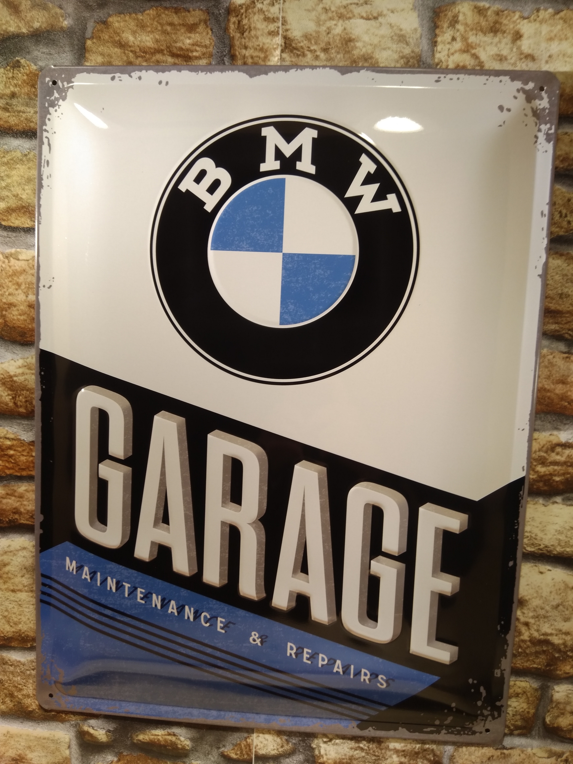 plaque métal garage bmw vintage