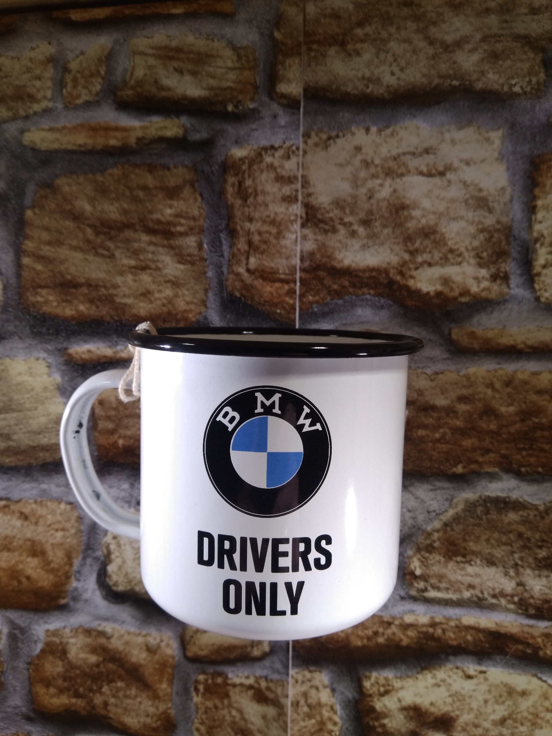 mug tasse émaillé bmw drivers only