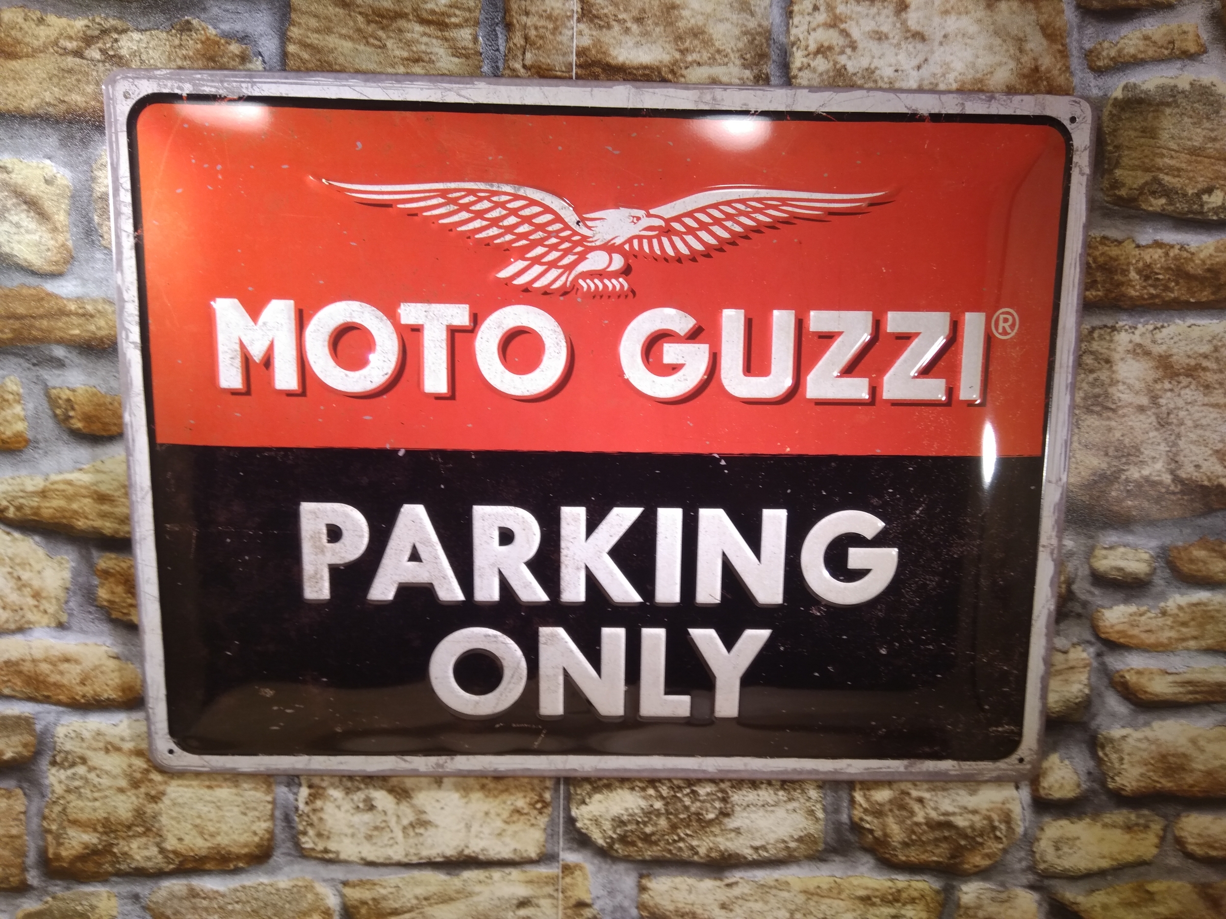 plaque métal publicitaire moto guzzi