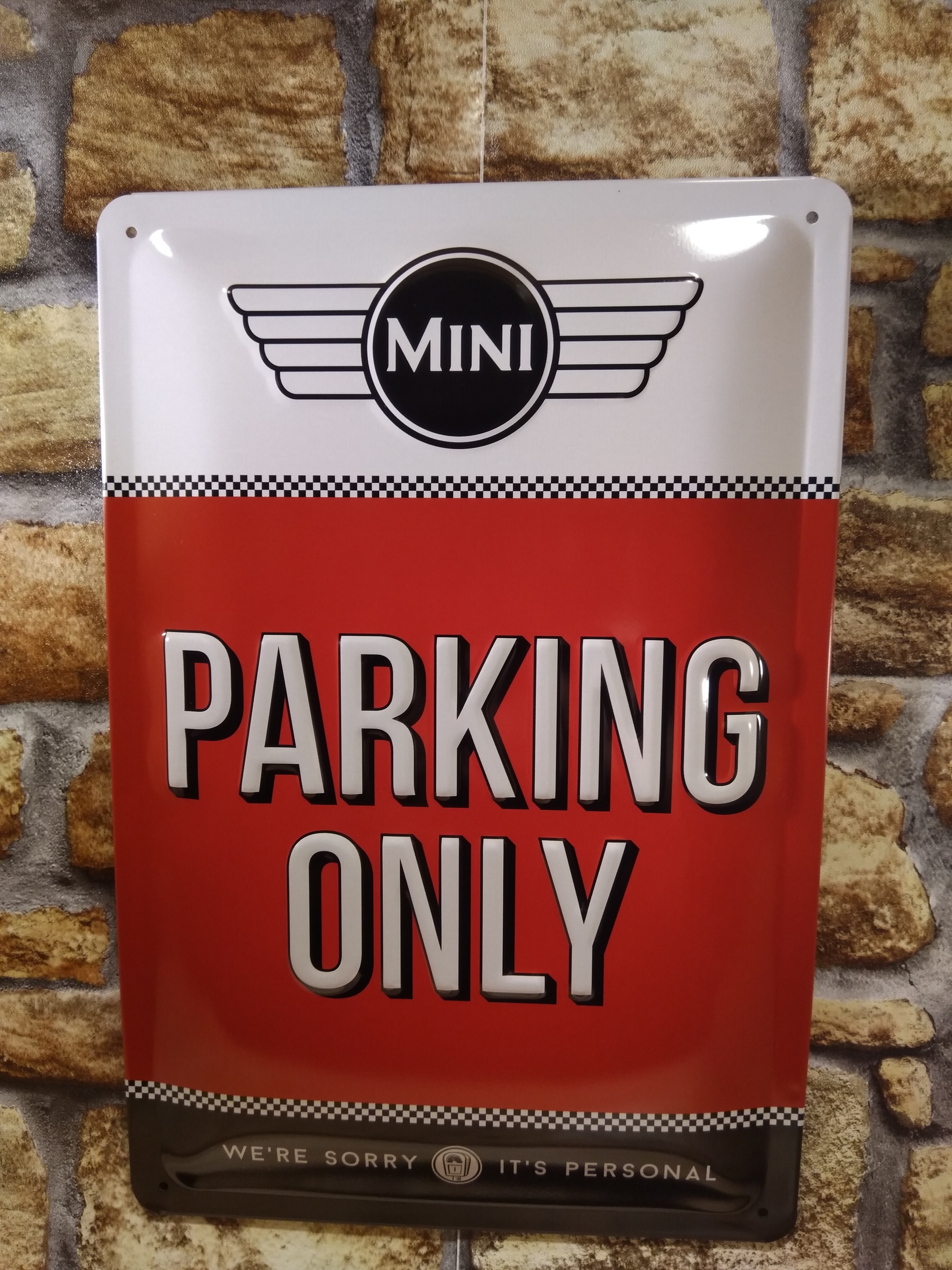 plaque métal vintage mini parking only