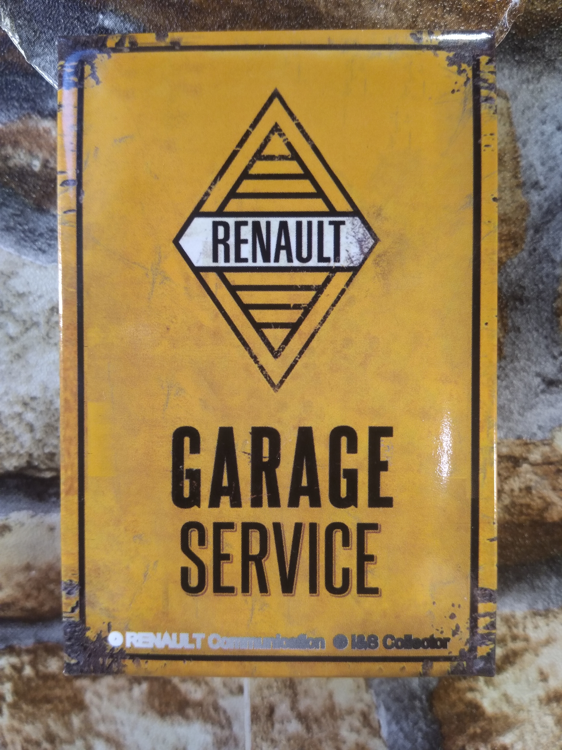 magnet émaillé publicitaire garage renault service