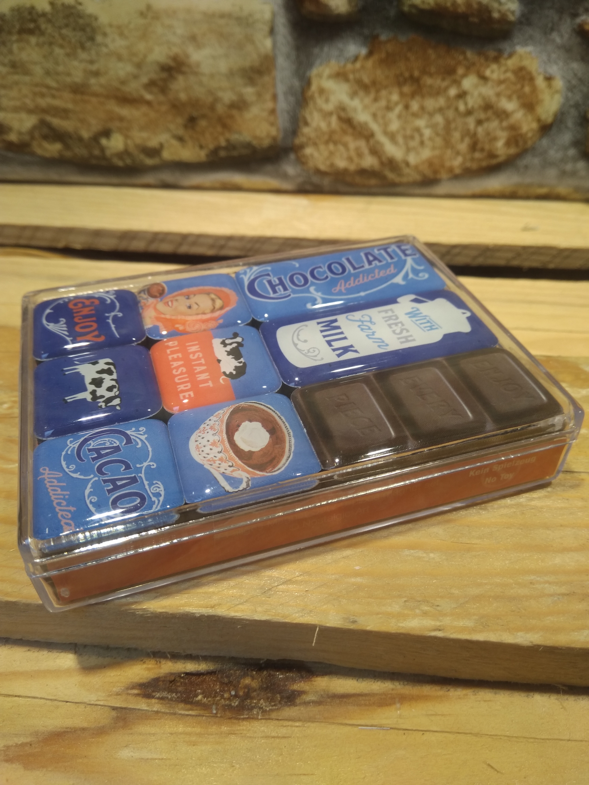 coffret de 9 magnets cacao vintage