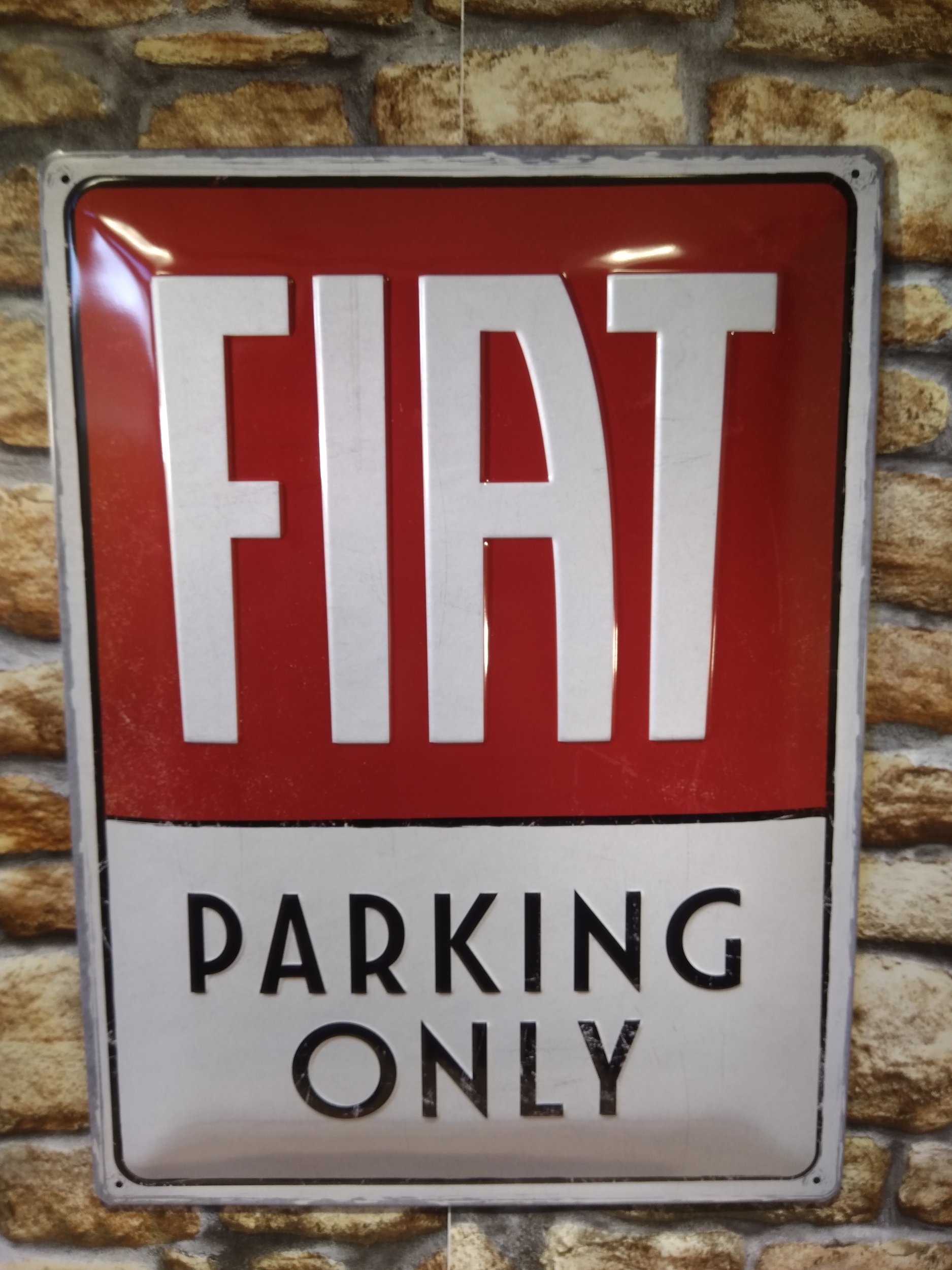 plaque déco vintage fiat parking only