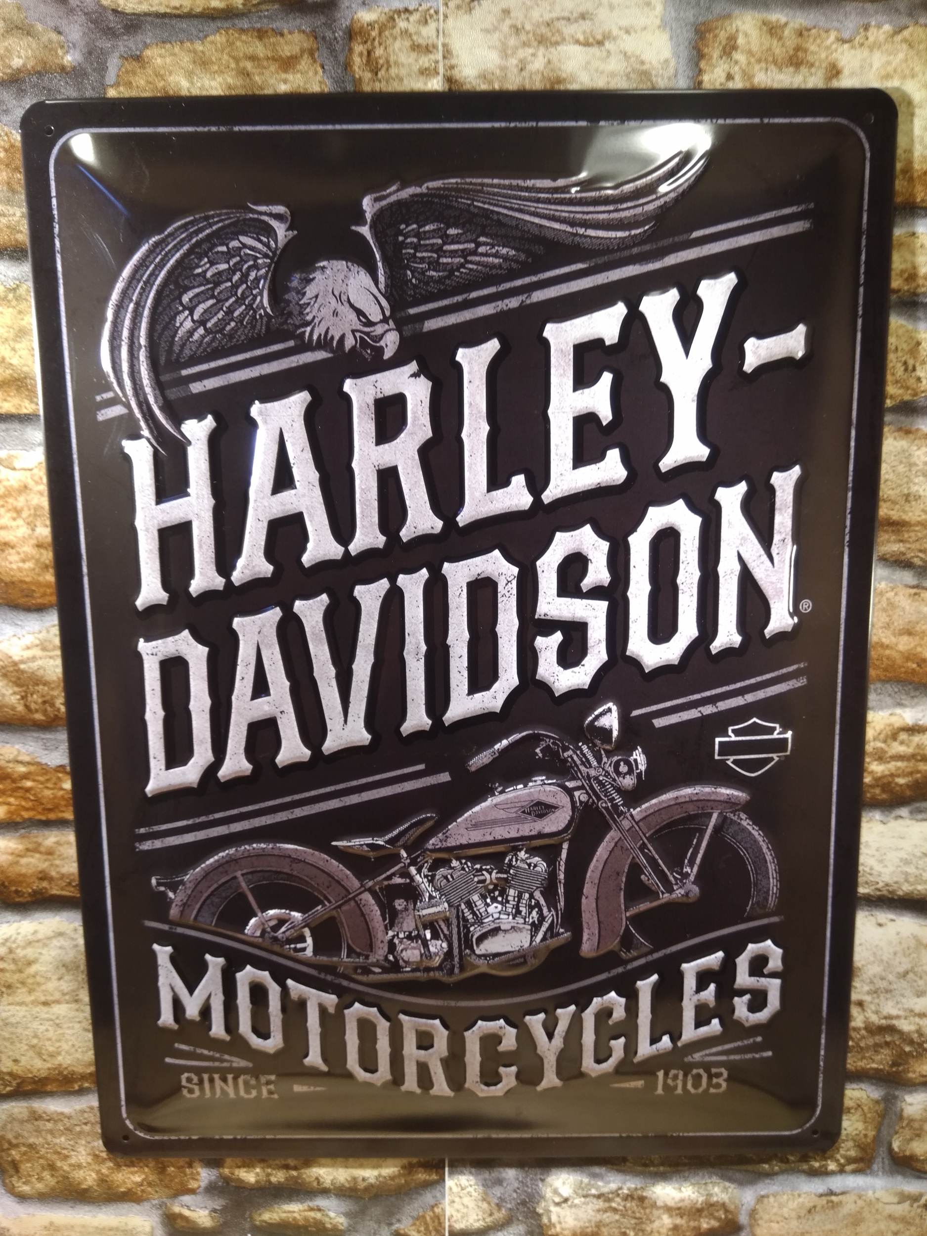 plaque métal harley davidson motorcycles
