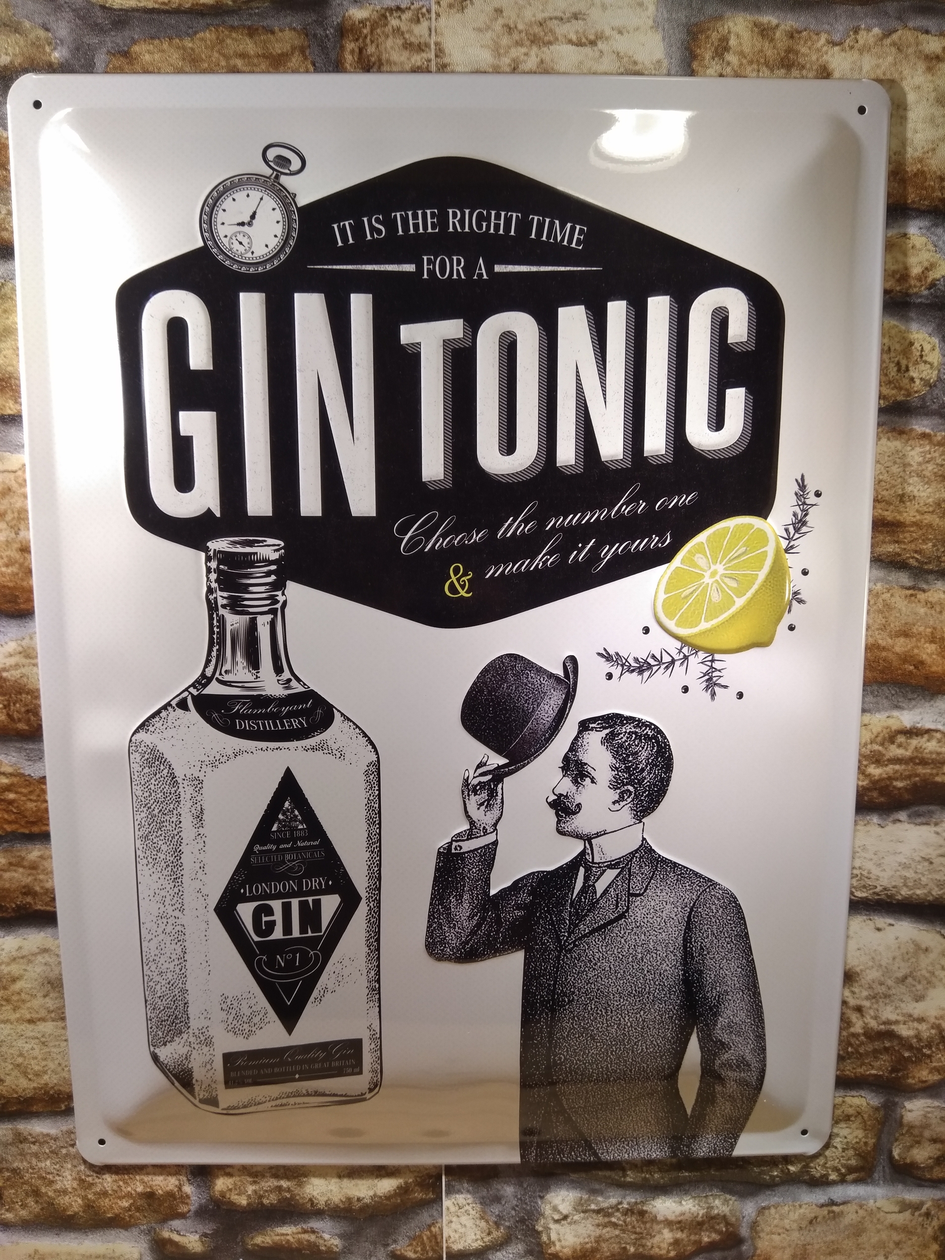 plaque déco publicitaire gin tonic