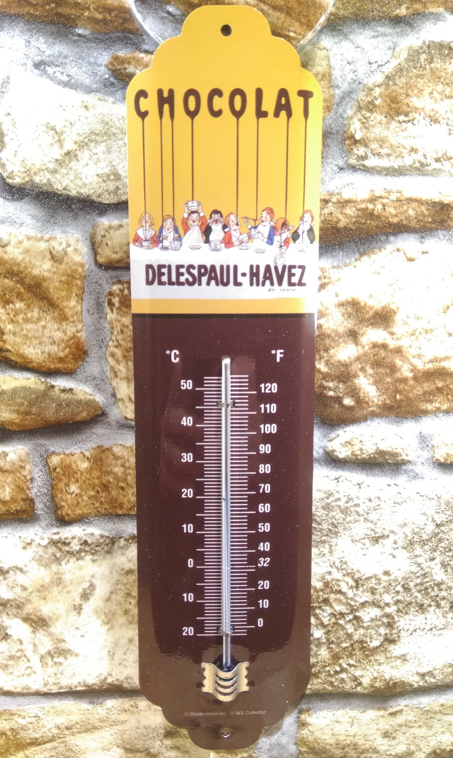 thermomètre mural publicitaire chocolat delespaul-havez