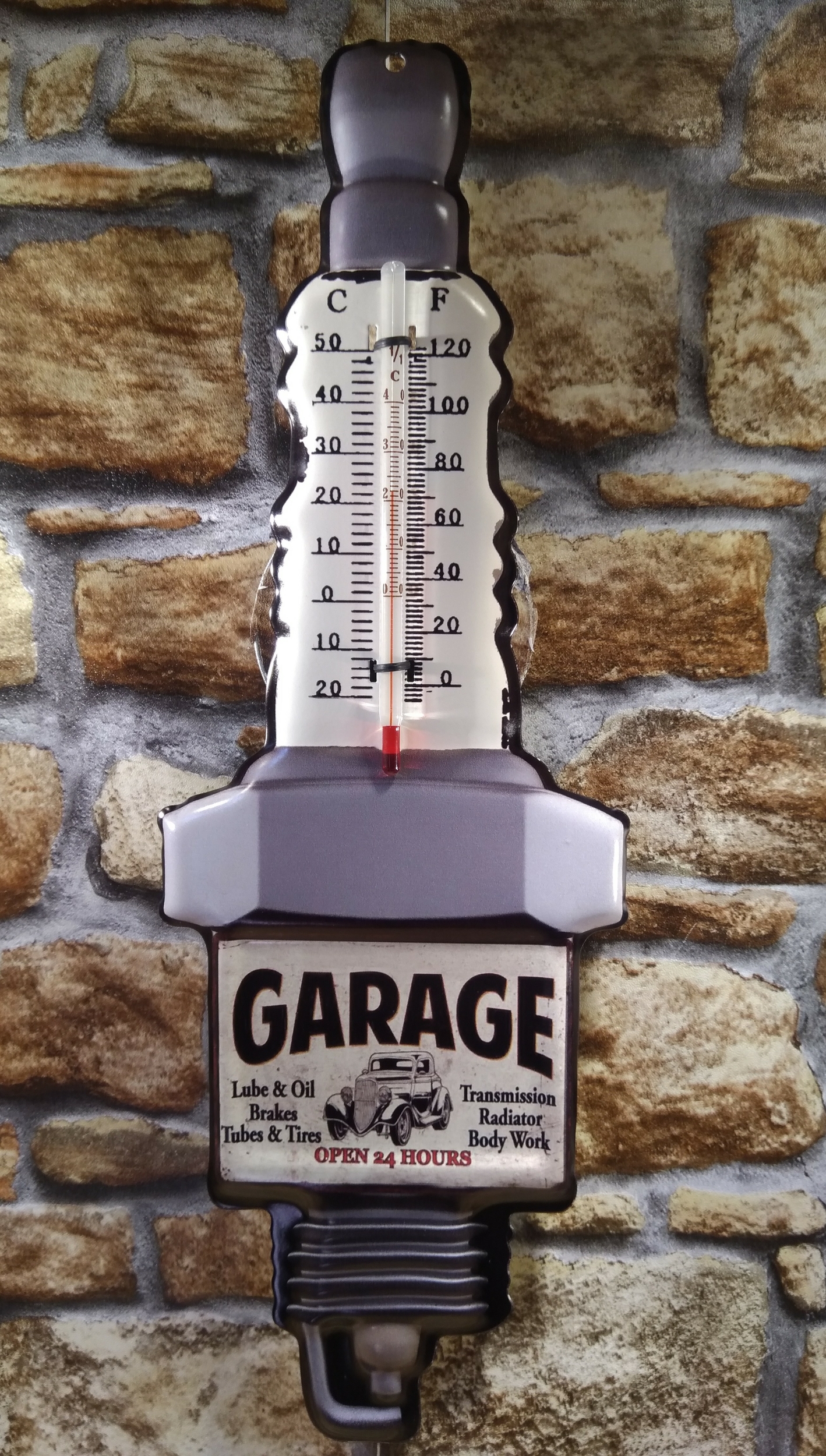 thermomètre métal déco vintage rétro garage