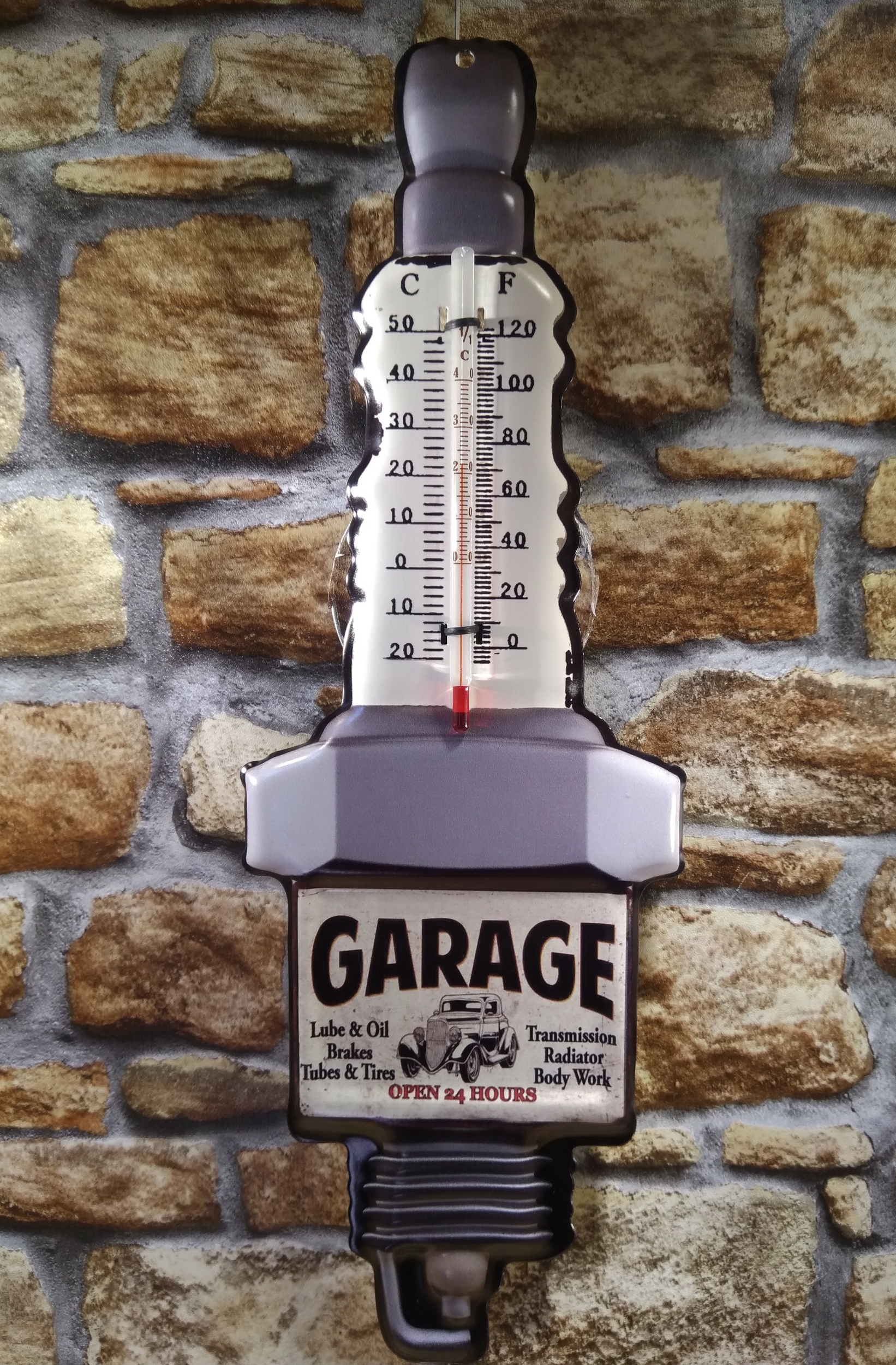 Thermomètre vintage garage bougie - Garage/Atelier/Les
