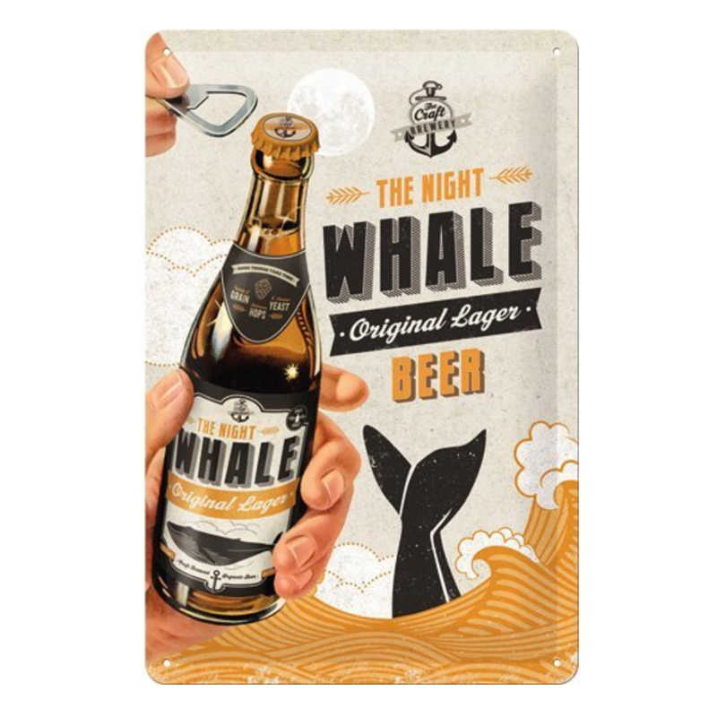 Plaque Night Whale original Beer 20x30