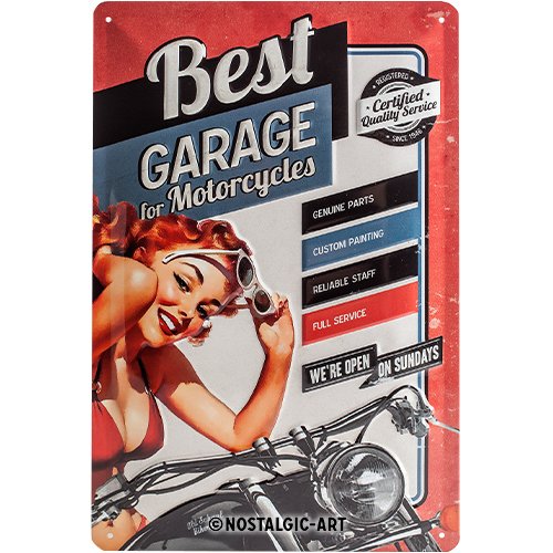 Plaque rétro Best garage 20x30
