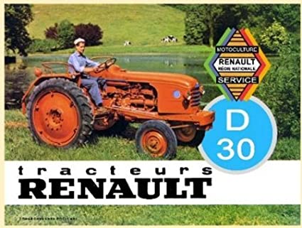 plaque vintage renault tracteur d30