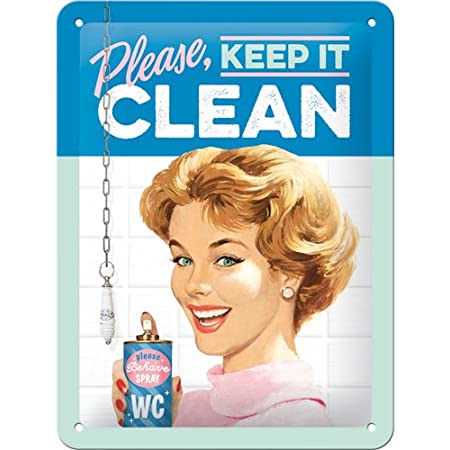 plaque wc keep it clean vintage