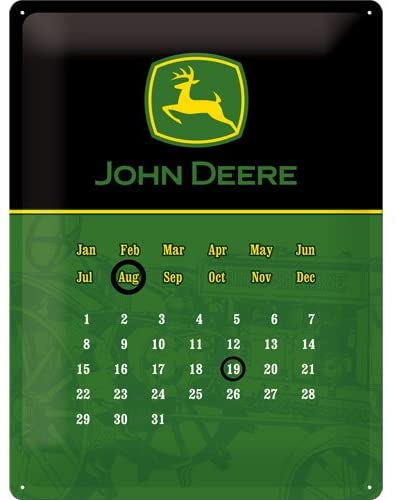 calendrier métal john deere vintage