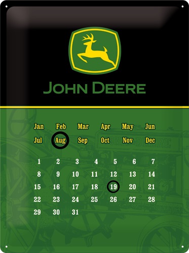 calendrier métal perpetuel john deere