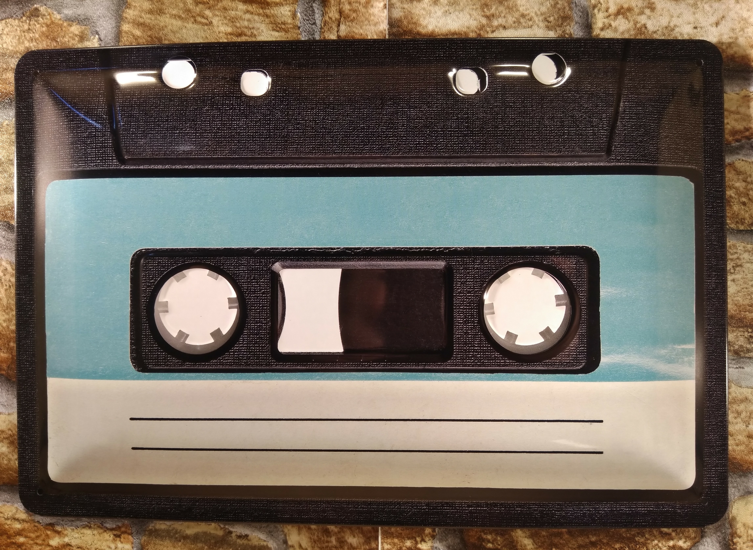 plaque déco cassette audio rétro vintage