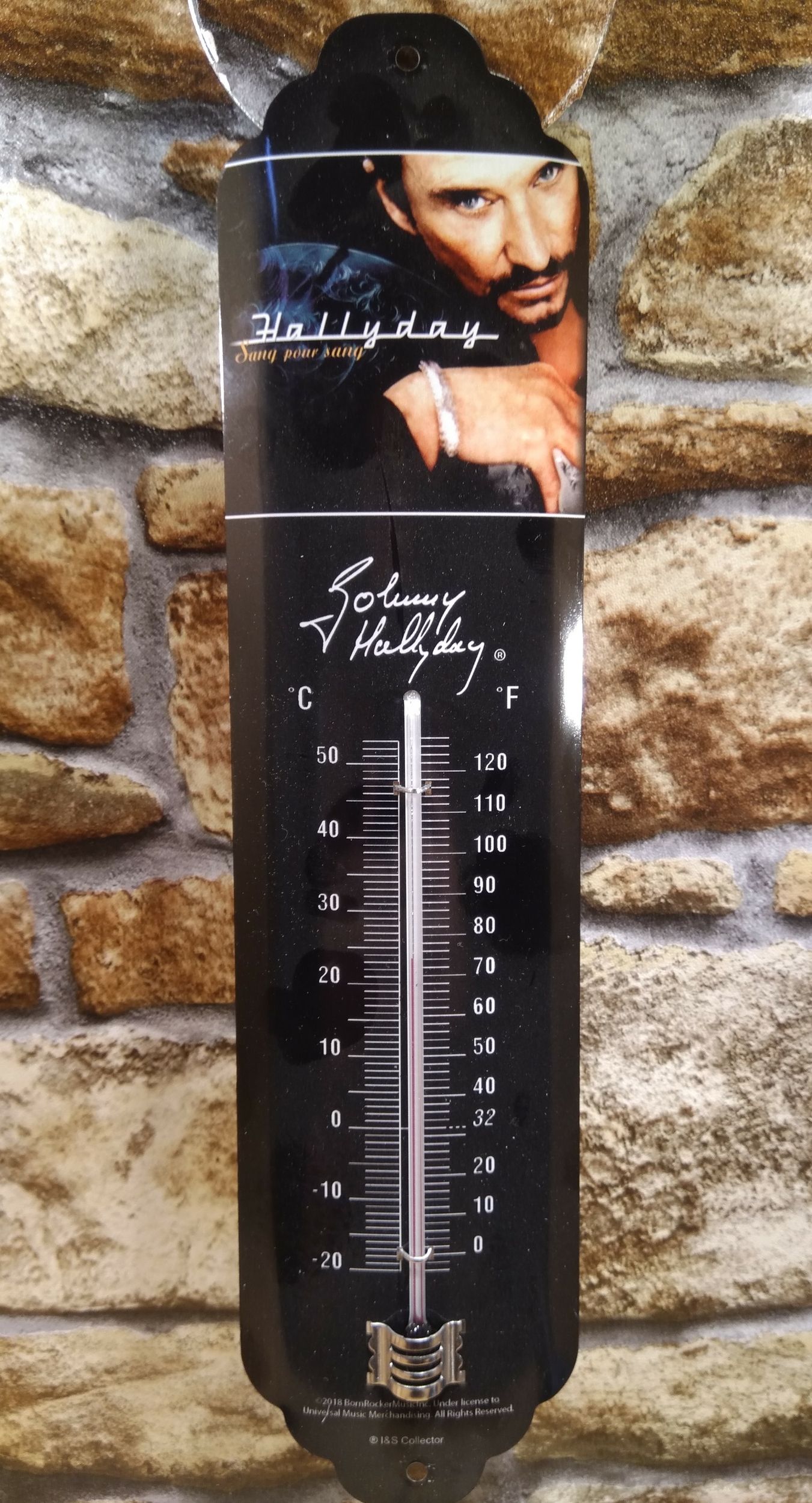 thermomètre métal publicitaire johnny hallyday