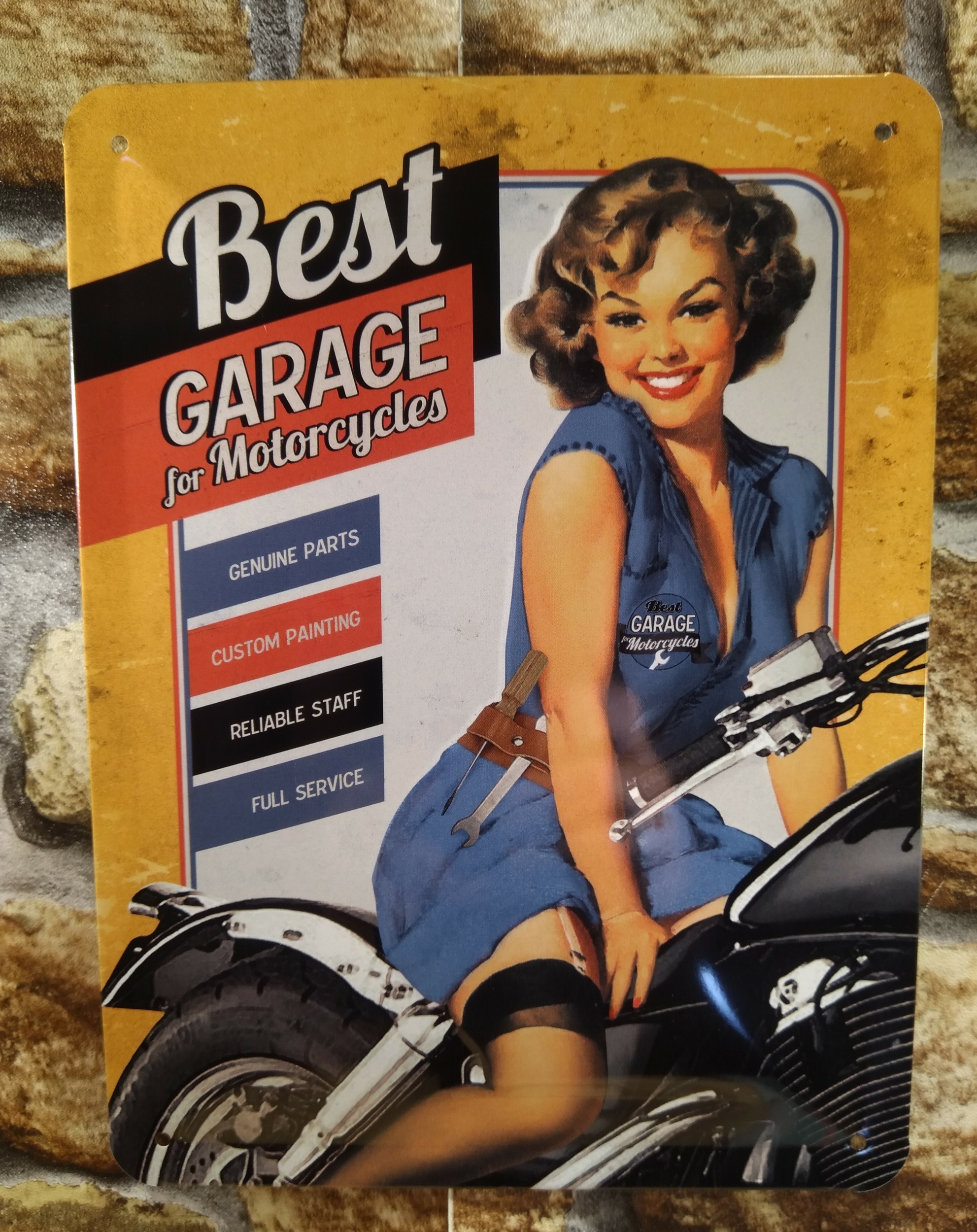 plaque pin-up best garage déco rétro