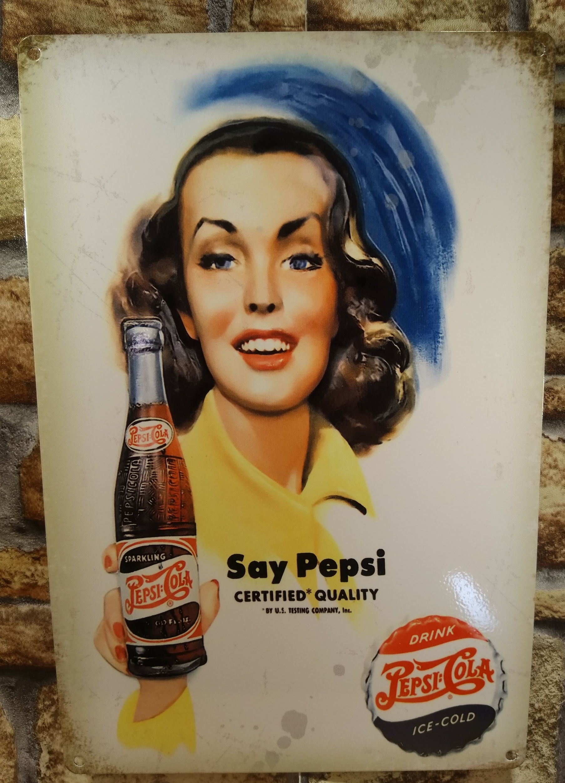 plaque métal publicitaire rétro vintage coca-cola