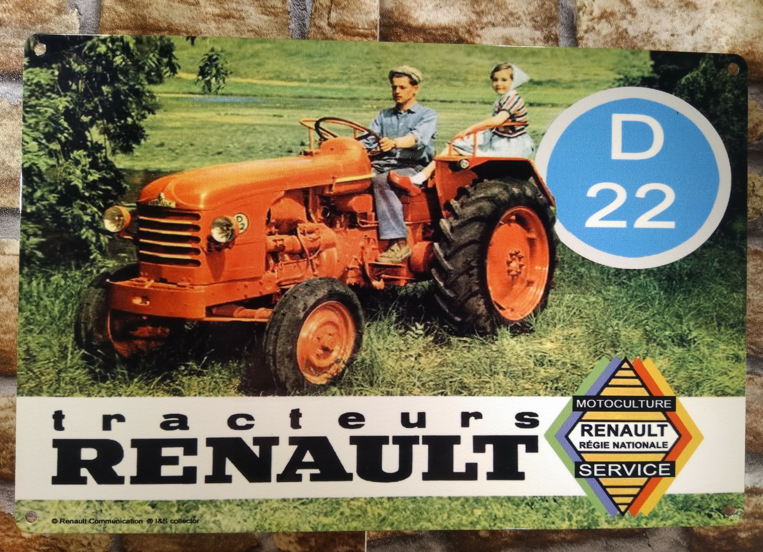 plaque déco rétro vintage tracteur renault d 22