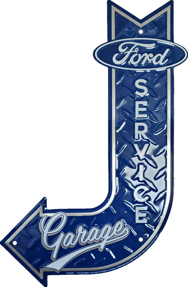 Plaque flèche métal Ford service 45x29