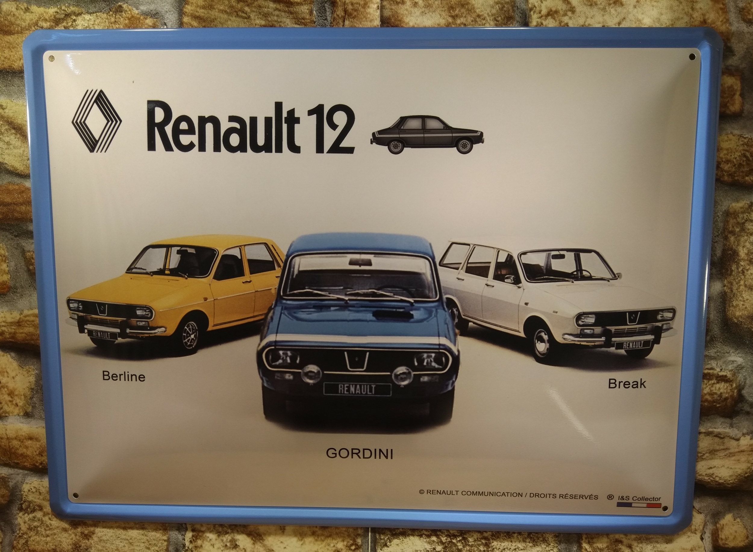 plaque métal déco renault 12 rétro vintage