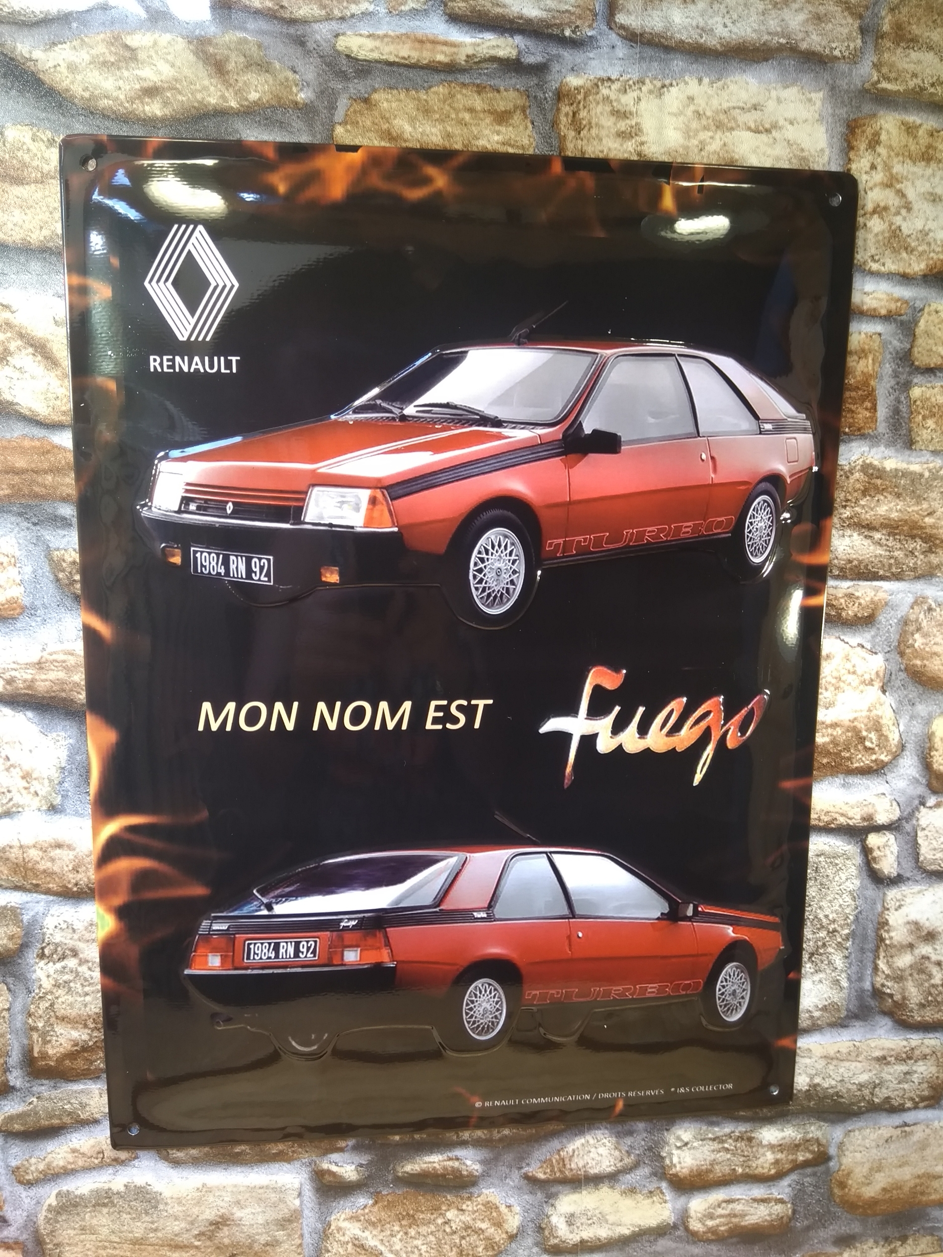 plaque métal déco publicitaire rétro vintage renault fuego