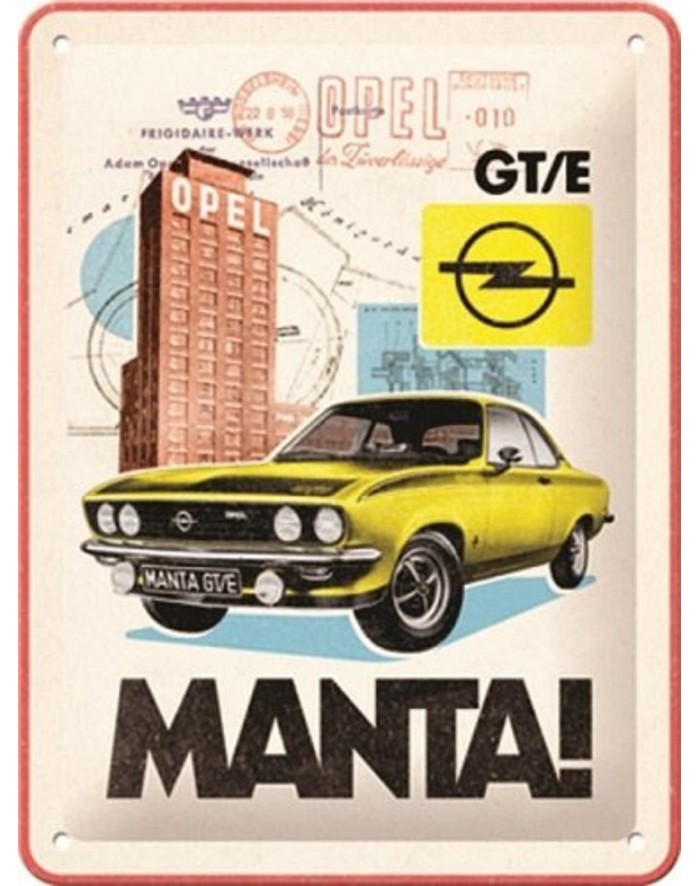 Plaque relief Opel Manta GT/E 15x20