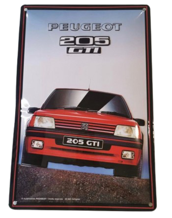 plaque-metal-20x30-relief-peugeot-205-gti-youngtimer