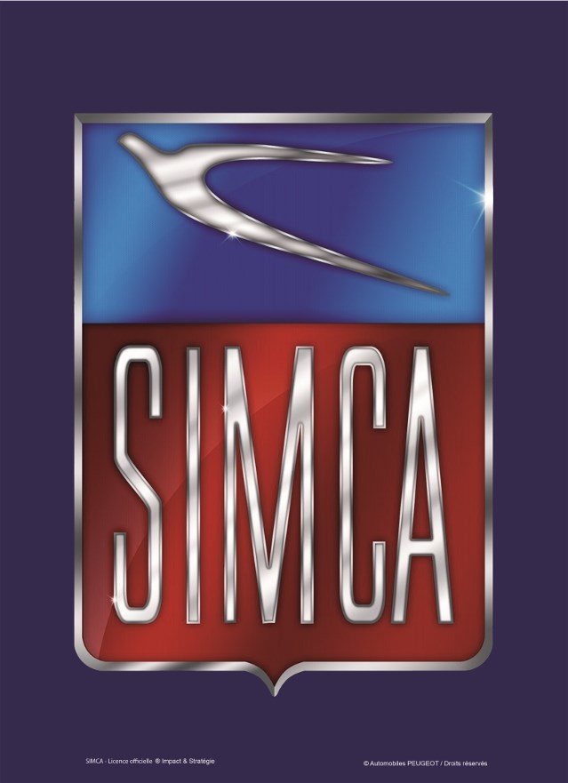 Plaque relief logo Simca 30x40