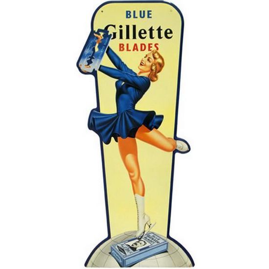 Plaque publicitaire Gillette