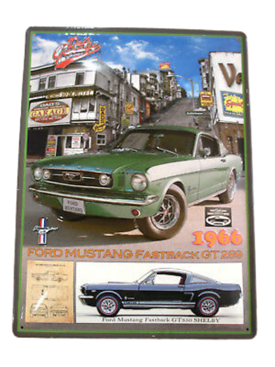 plaque ford mustang gt 289 fastback 1966