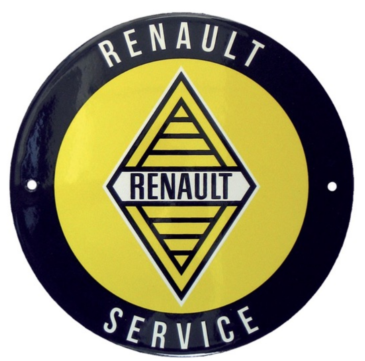 Plaque émaillée Renault service