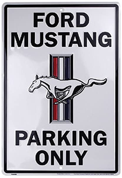 plaque ford mustang parking only metal