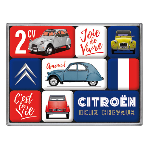 Lot de 9 magnets Citroen 2cv