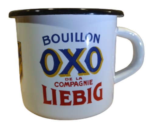 mug émaillé bouillon liebig oxo